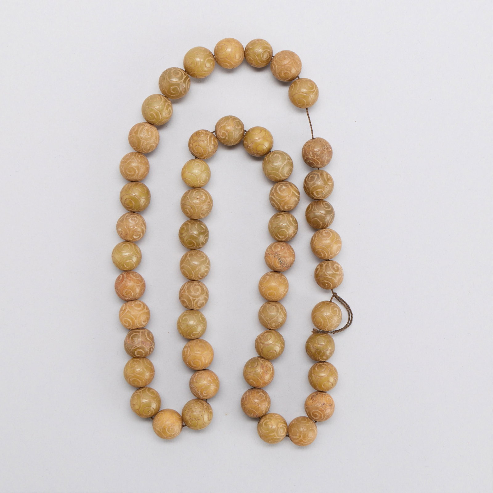 String of 50 Chinese Jadeite Beads (1 of 3)