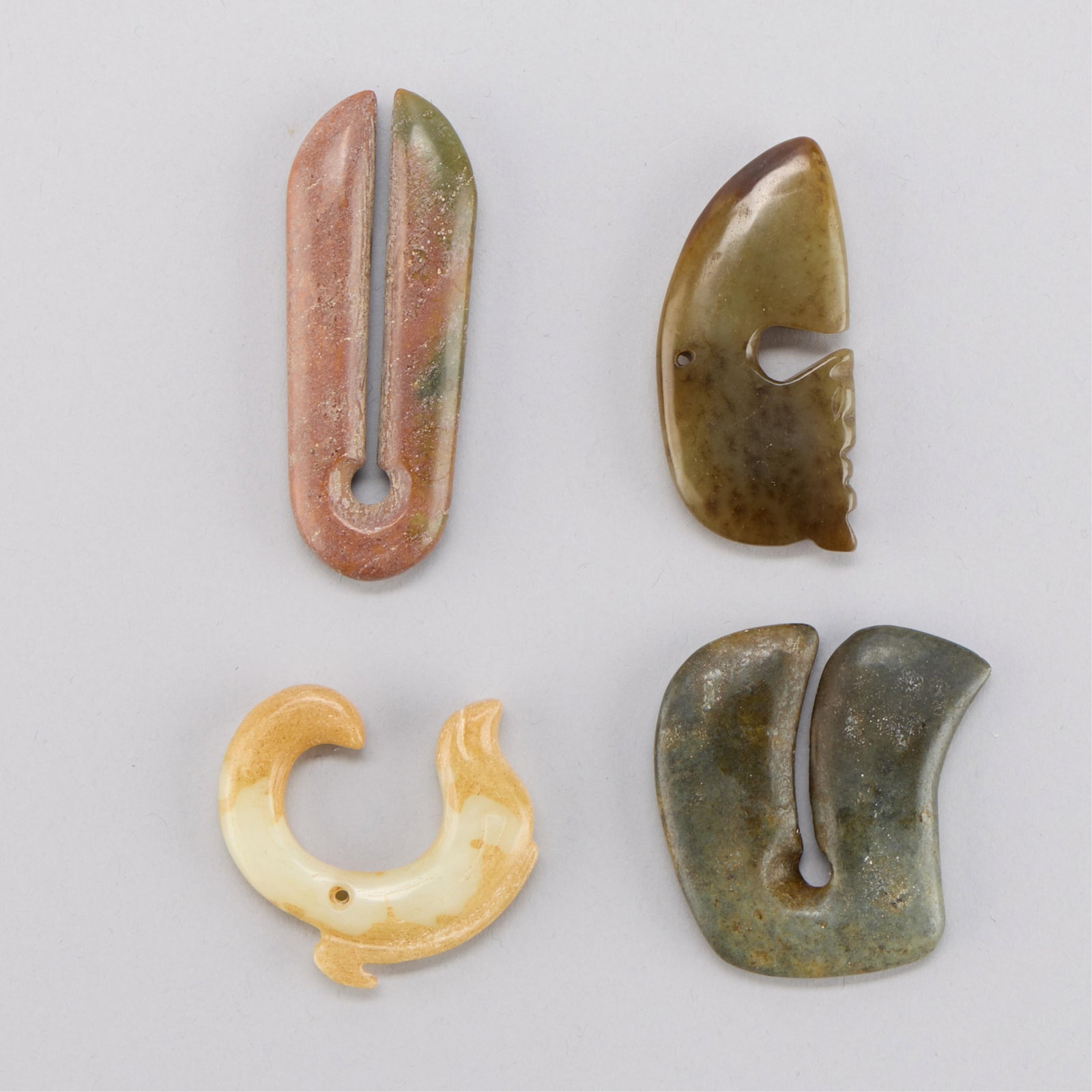 4 Chinese Hongshan Style Jadeite Carvings (1 of 3)