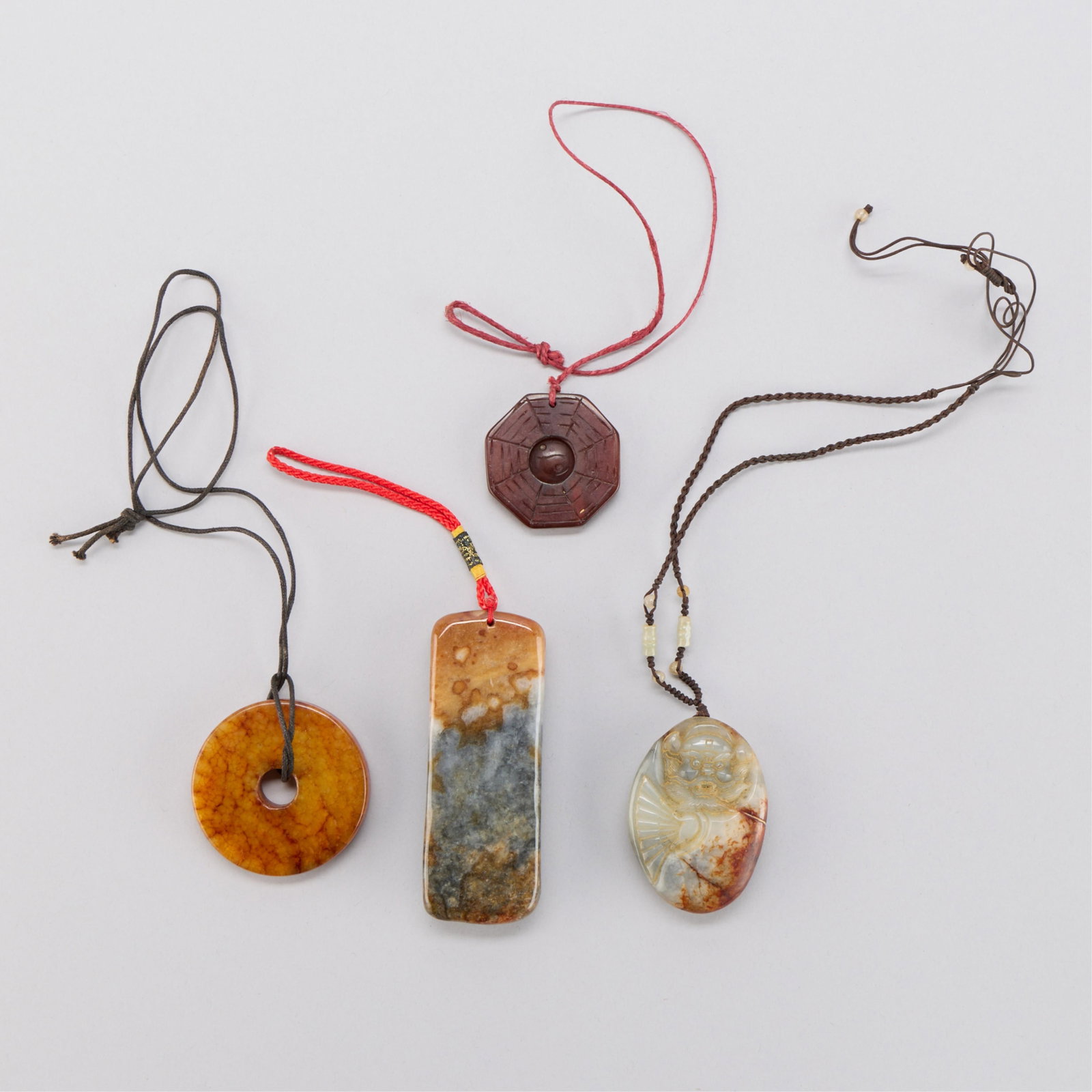 4 Chinese Carved Jadeite Pendants (1 of 3)