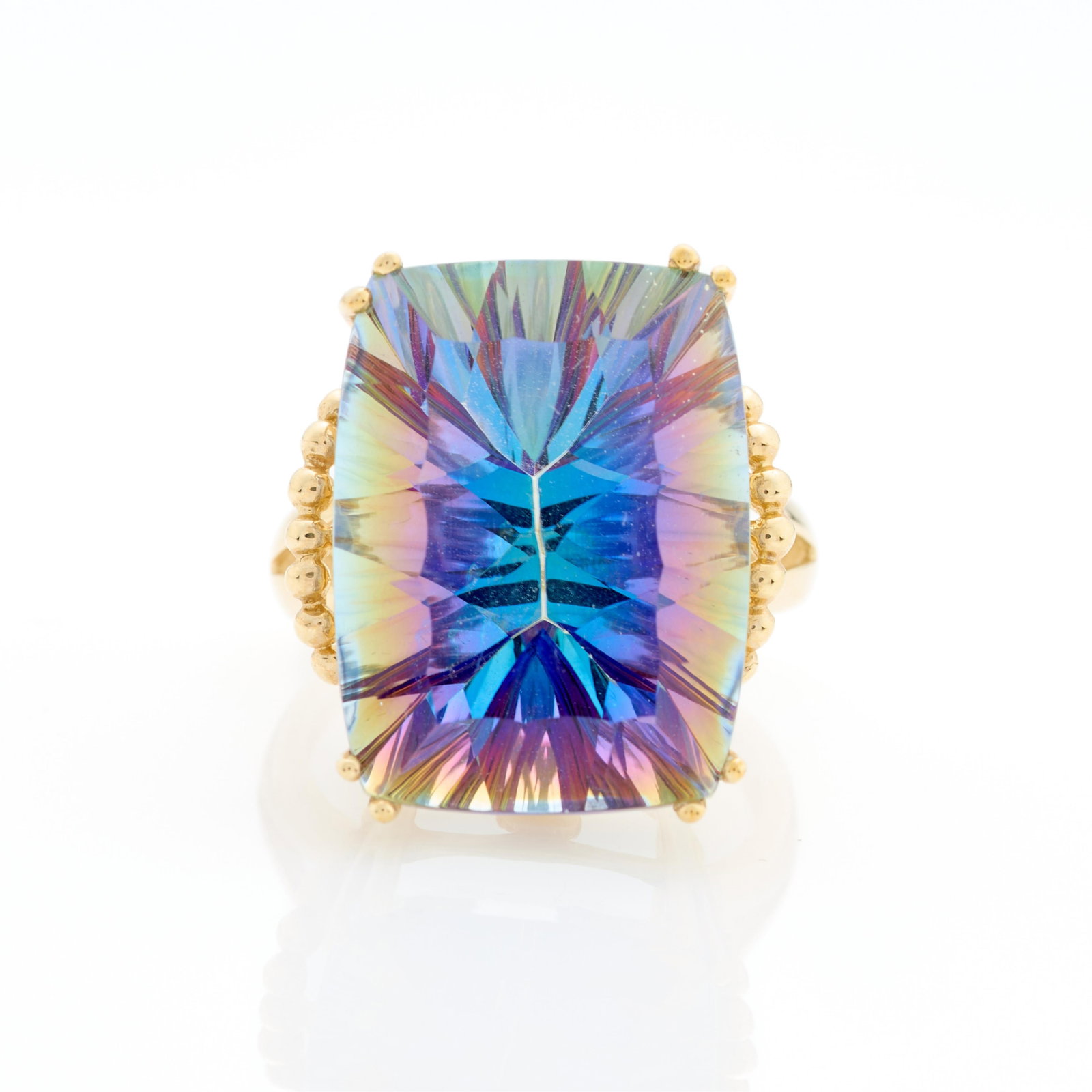 10k Yellow Gold & Mystic Quartz Ring Sz 7.25 (1 of 6)