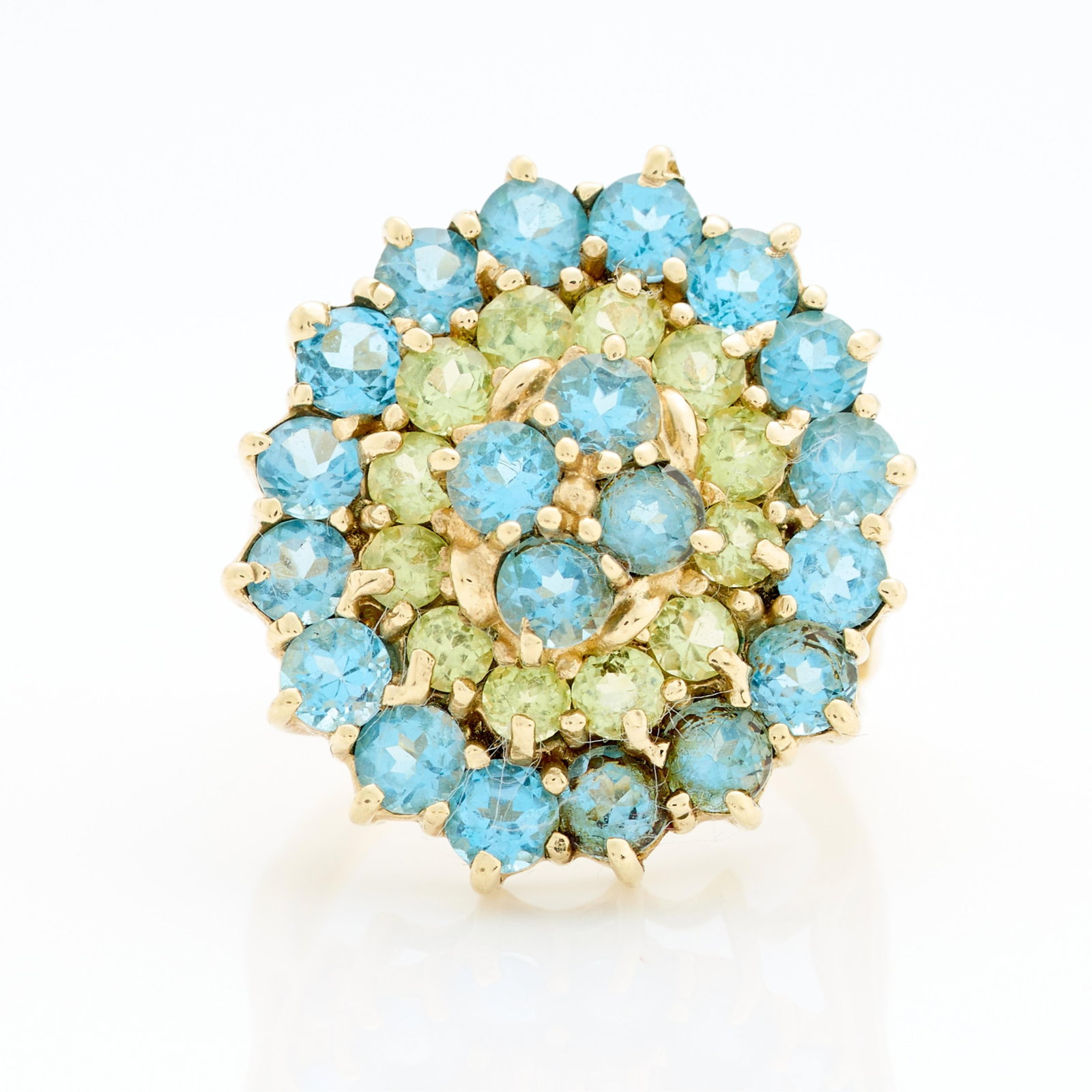10k Yellow Gold Cluster Ring Sz 7 (1 of 6)