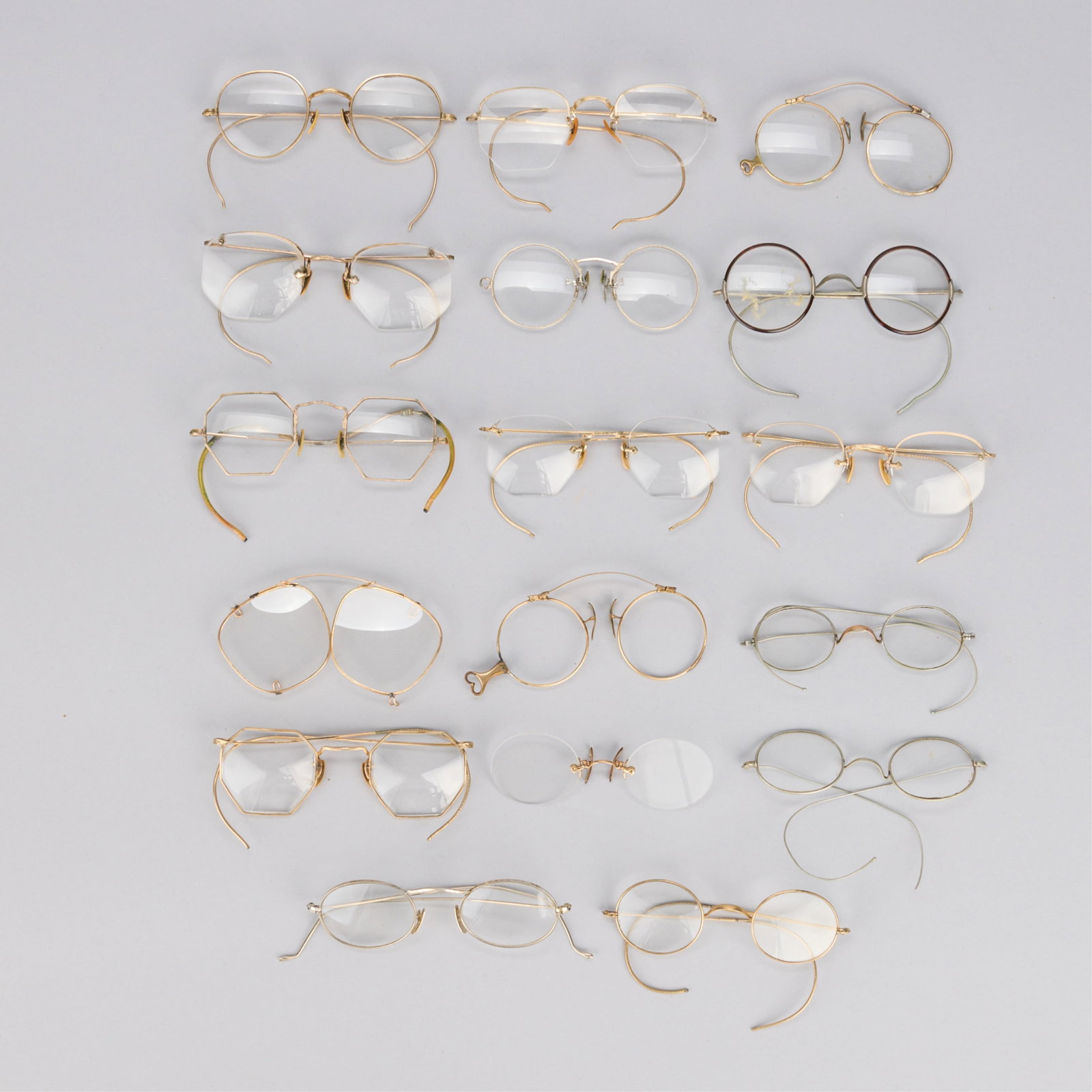 17 Antique Wire-Frame Spectacle Glasses (1 of 2)