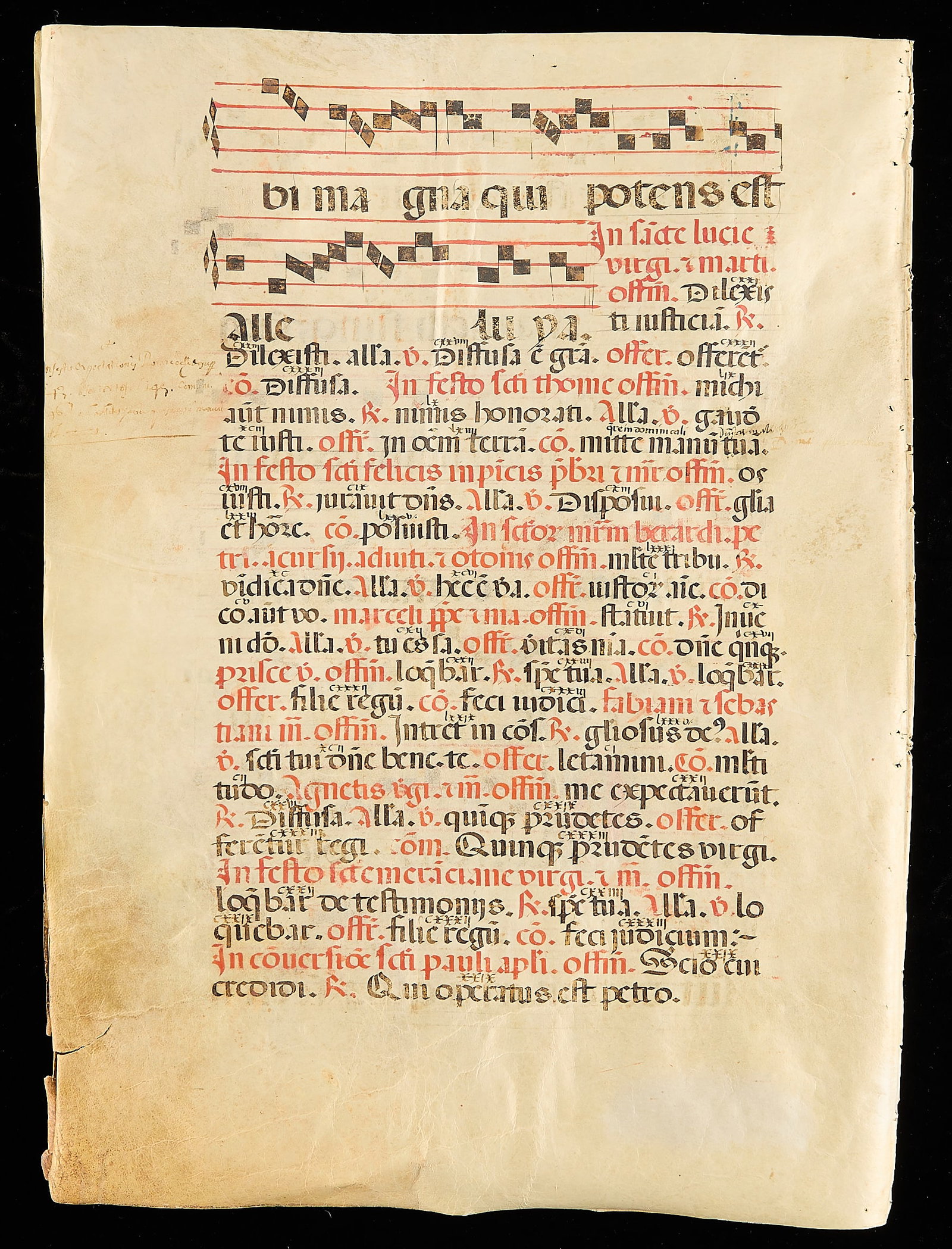 2 Illuminated Antiphonal Manuscript Pages - 3
