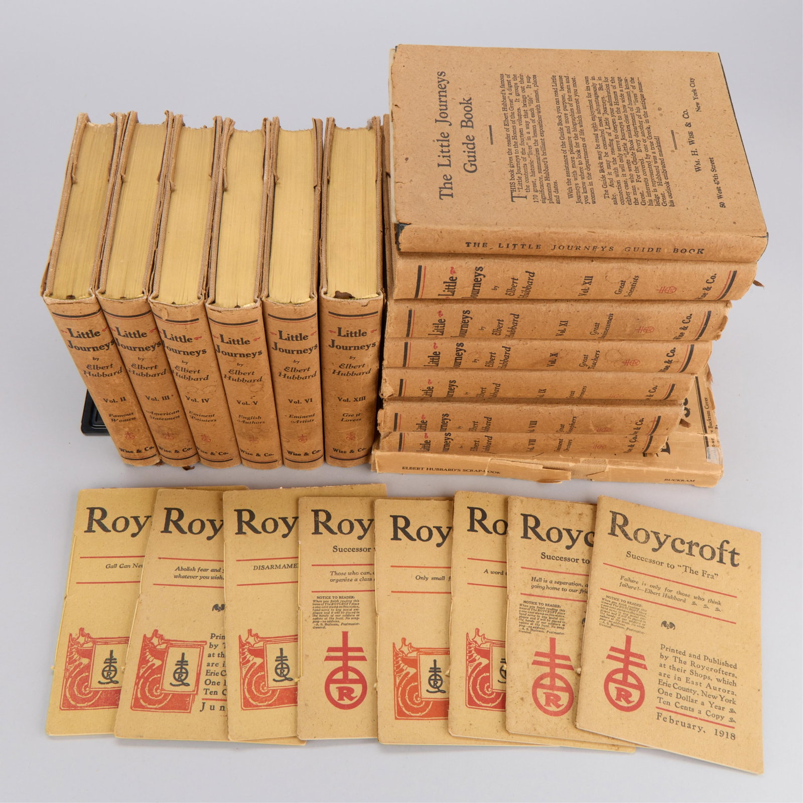 13 Vols. Hubbard "Little Journeys" Books 1916 w/ 8 Vols. Roycroft's "The Fra" Magazine & Elbert (1 of 5)