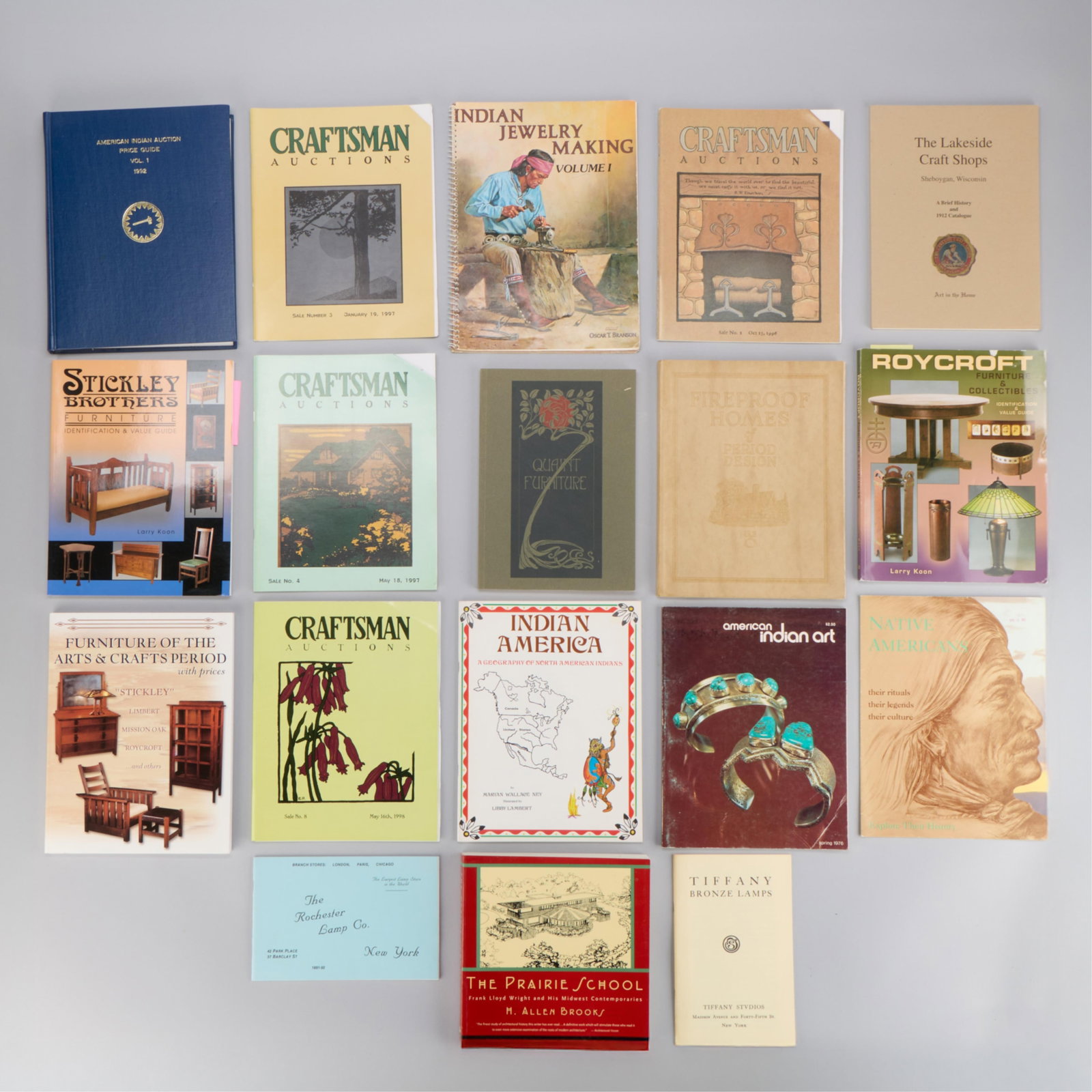 17 Misc. American Arts & Crafts Furniture Books, Auction Catalogs, & Native American Literature (1 of 4)