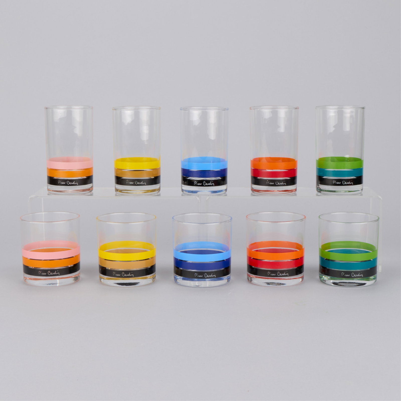 10 Pierre Cardin for Sasaki Striped Glasses 1970s (1 of 5)