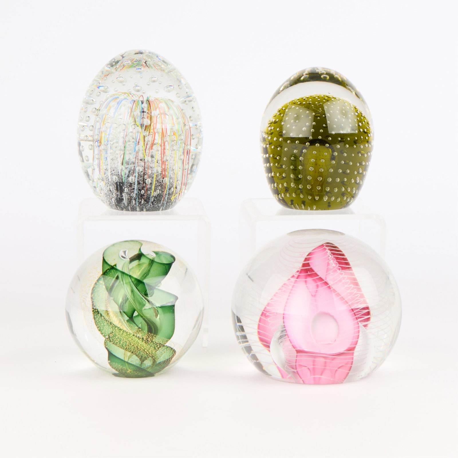 4 Art Glass Abstract Paperweights Incl. Murano (1 of 5)