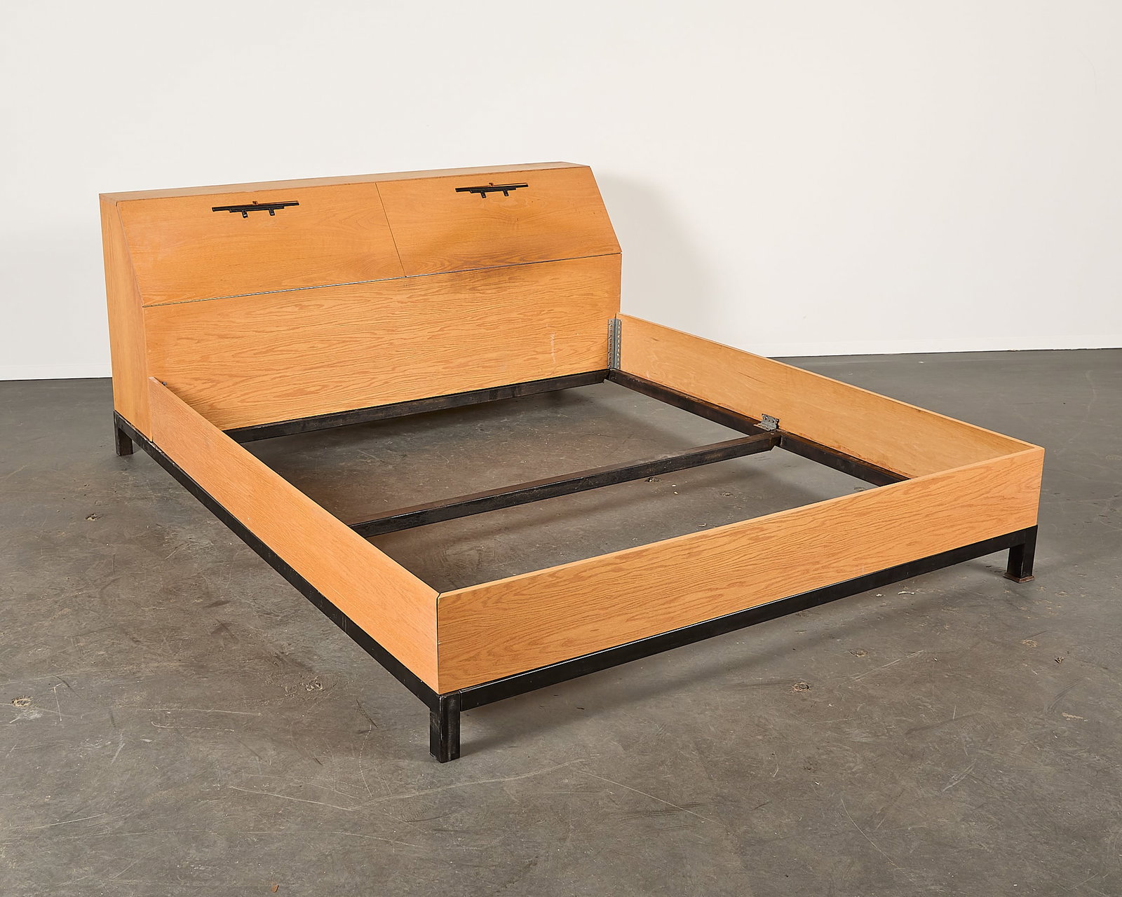 Vintage MCM Wooden Bed Frame w/ Cabinets (1 of 10)