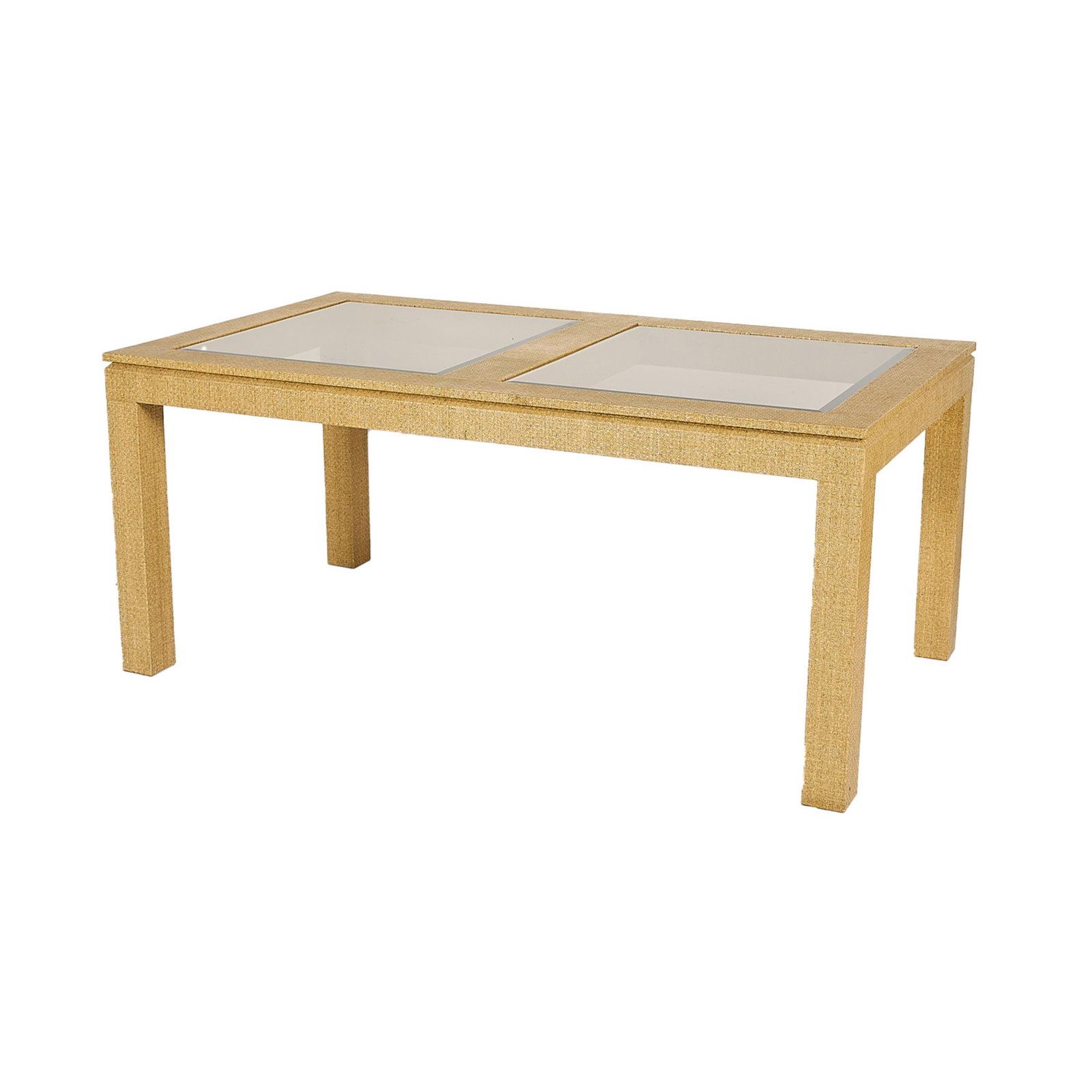 Style of Karl Springer Vintage MCM/Postmodern Grasscloth Dining Table (1 of 4)