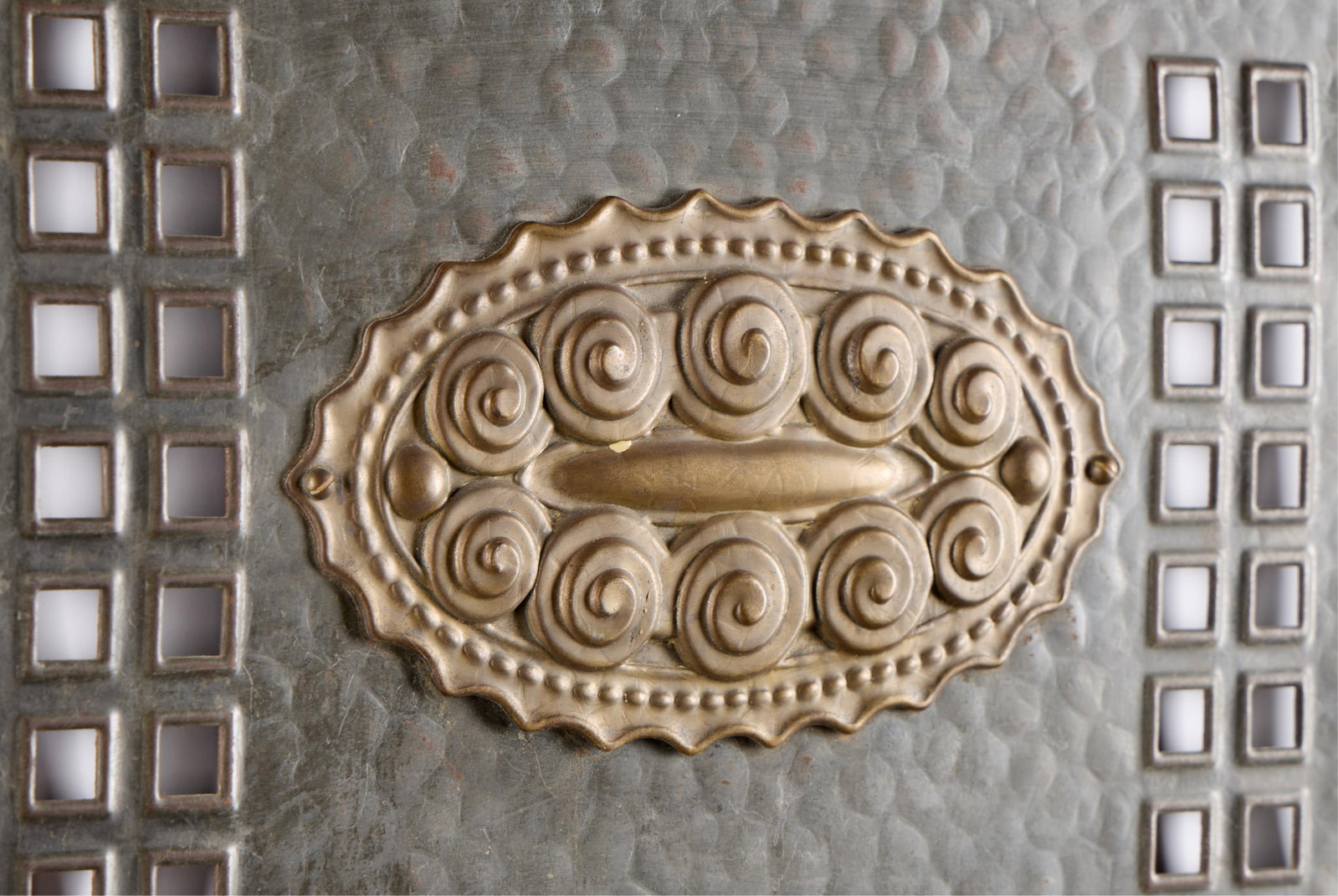 Attributed Josef Hoffman Hammered Metal Screen - 2