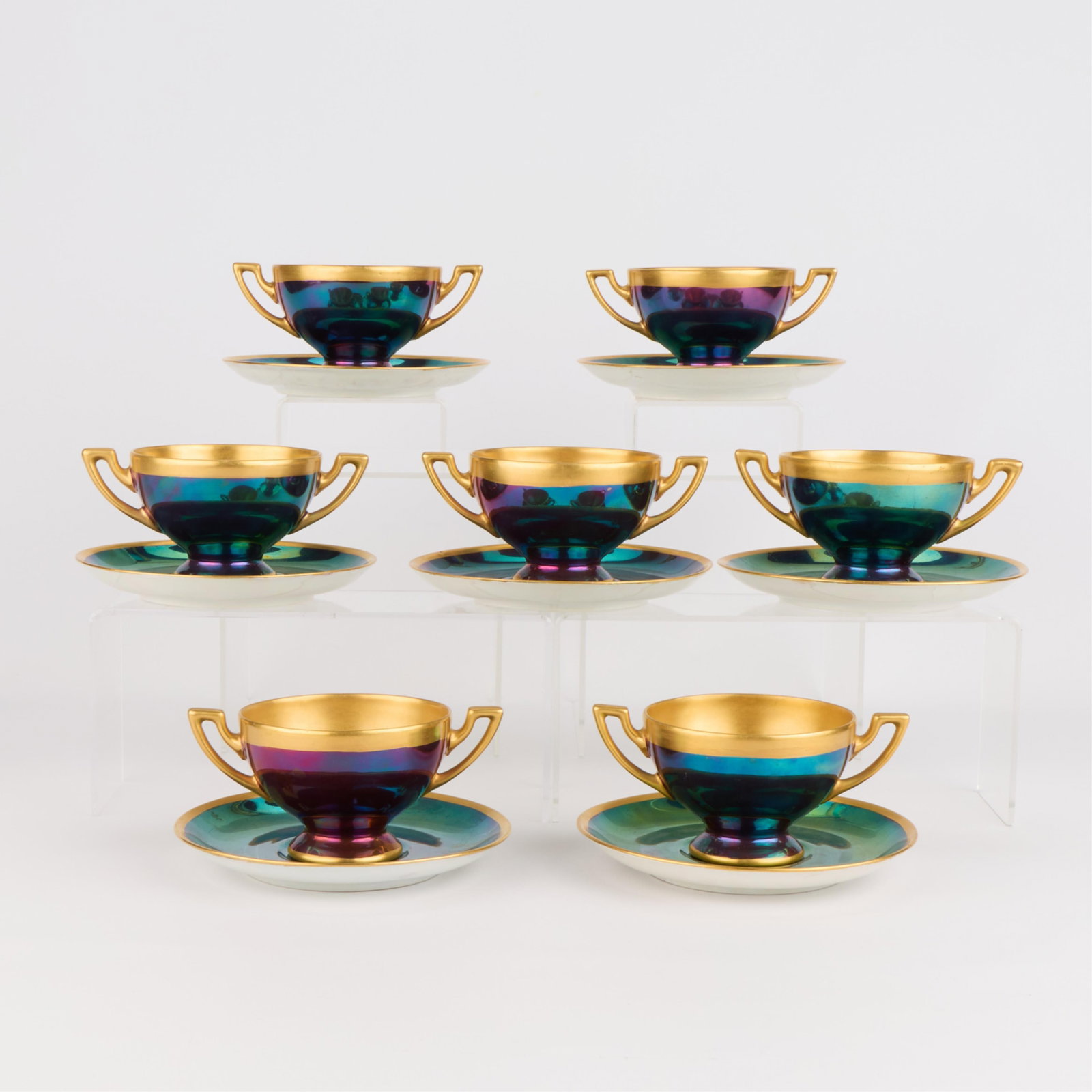 14 Pcs Thomas Bavaria Iridescent Lustware Dishes (1 of 4)