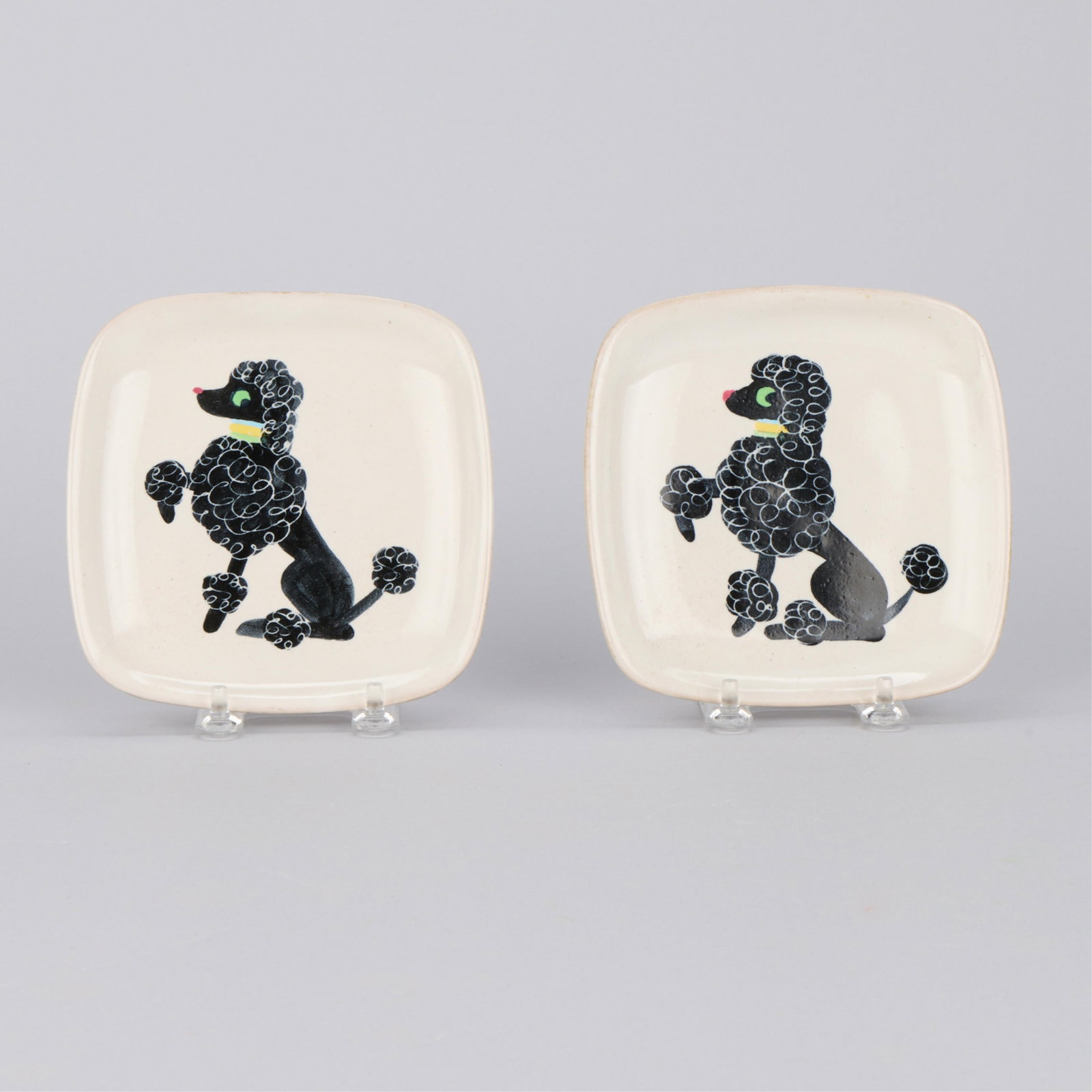 2 Glidden Pottery Black Poodle Plates (1 of 4)