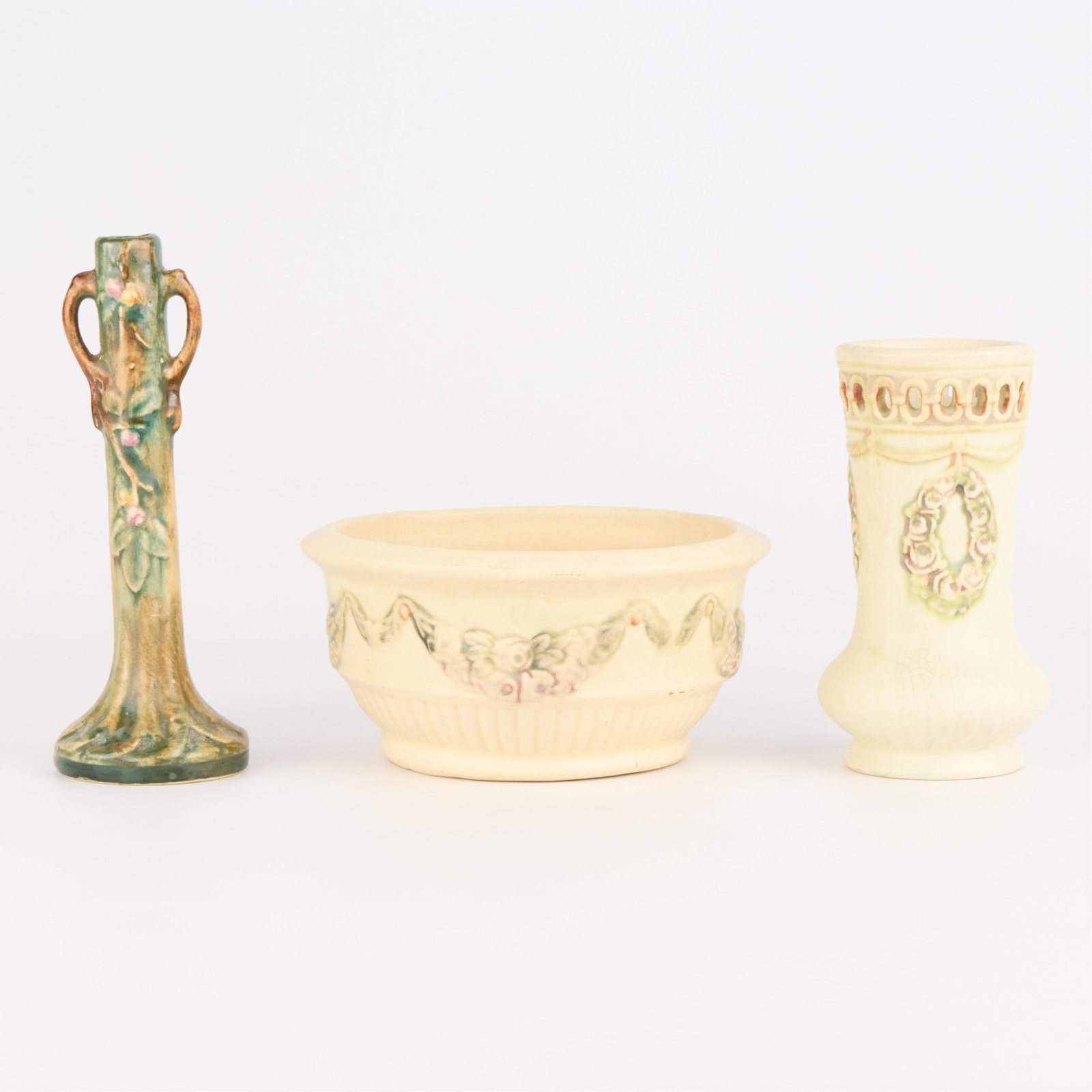 3 Pcs Weller "Roma" & "Woodcraft" Art Pottery (1 of 4)