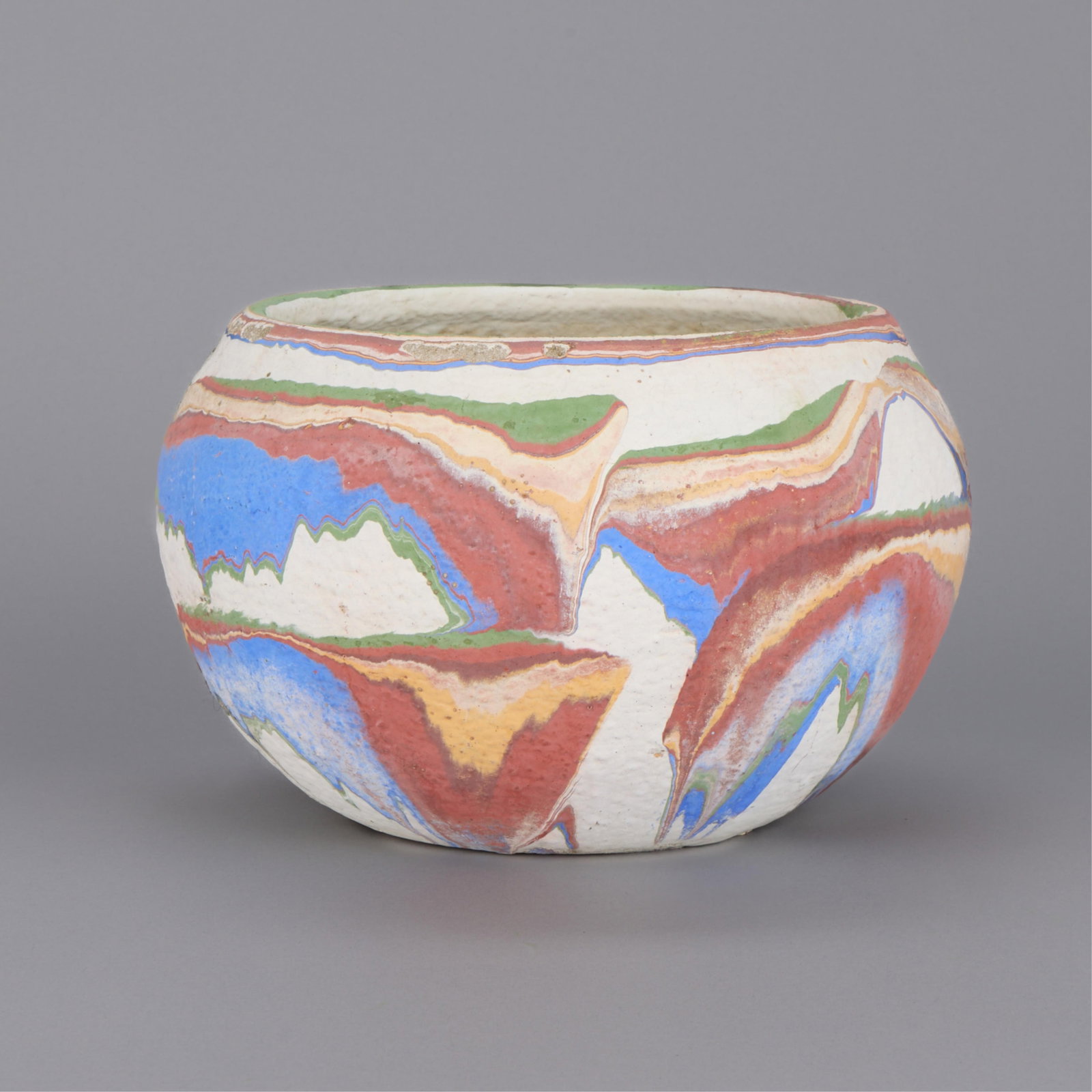 Ozark Swirl Roadside Tourist Marbled Pottery Planter (1 of 4)