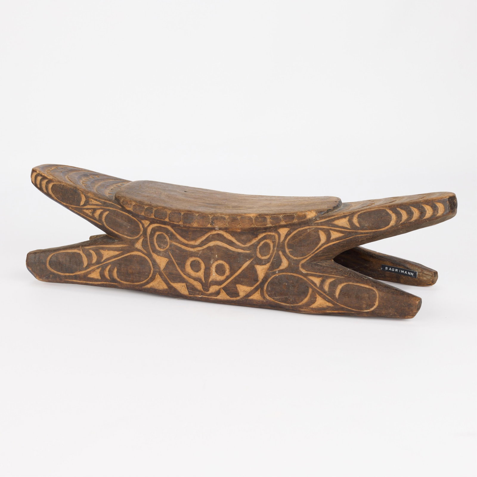 PNG Sepik River Carved Wooden Headrest (1 of 5)