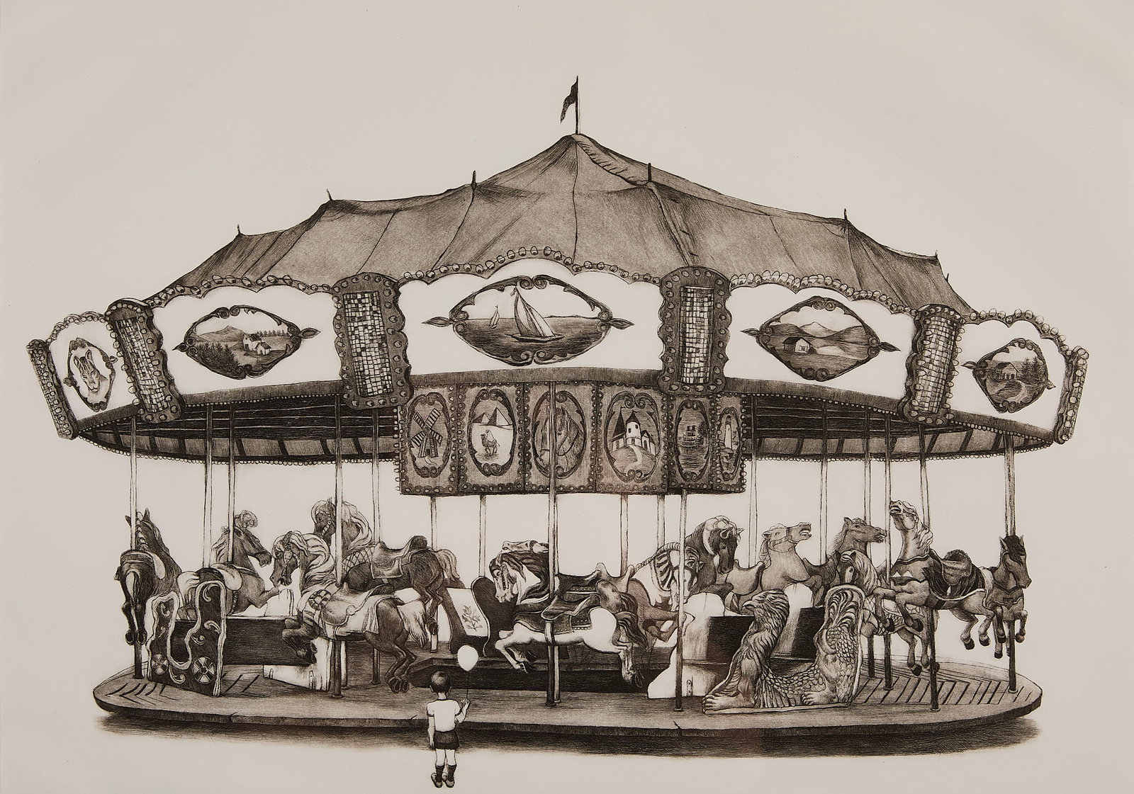Sheila McGinnes "Carousel" Intaglio (1 of 7)