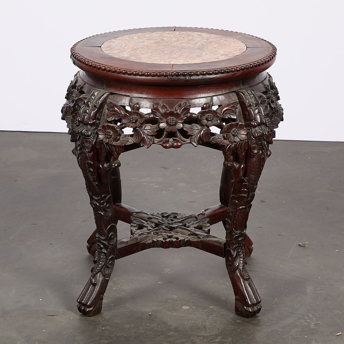 Chinese Export Plant Stand w/ Marble (1 of 3)