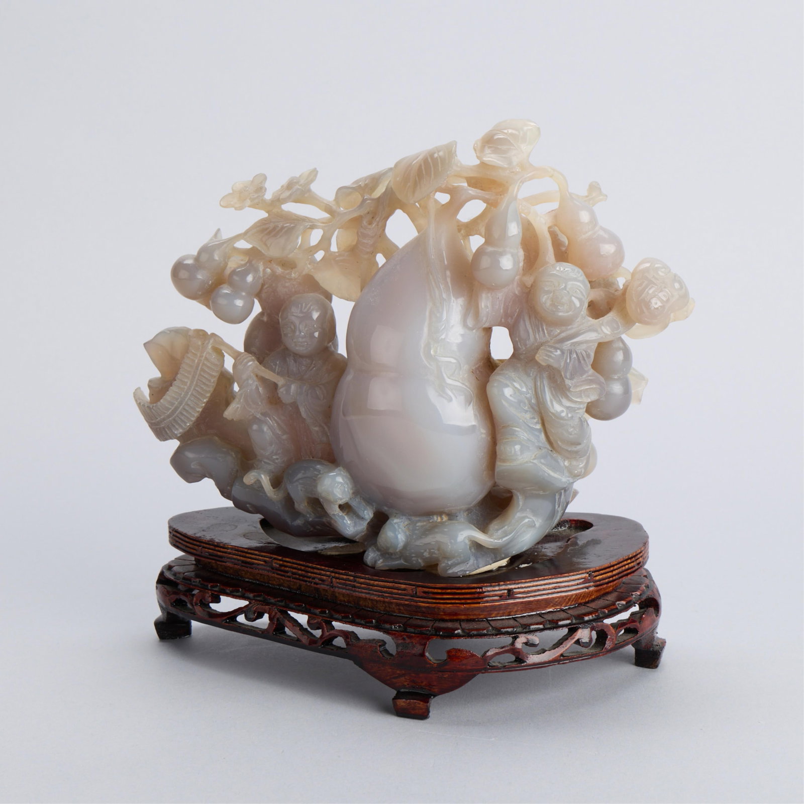 Jade Carving of Boys w/ Gourds & Cats (1 of 6)