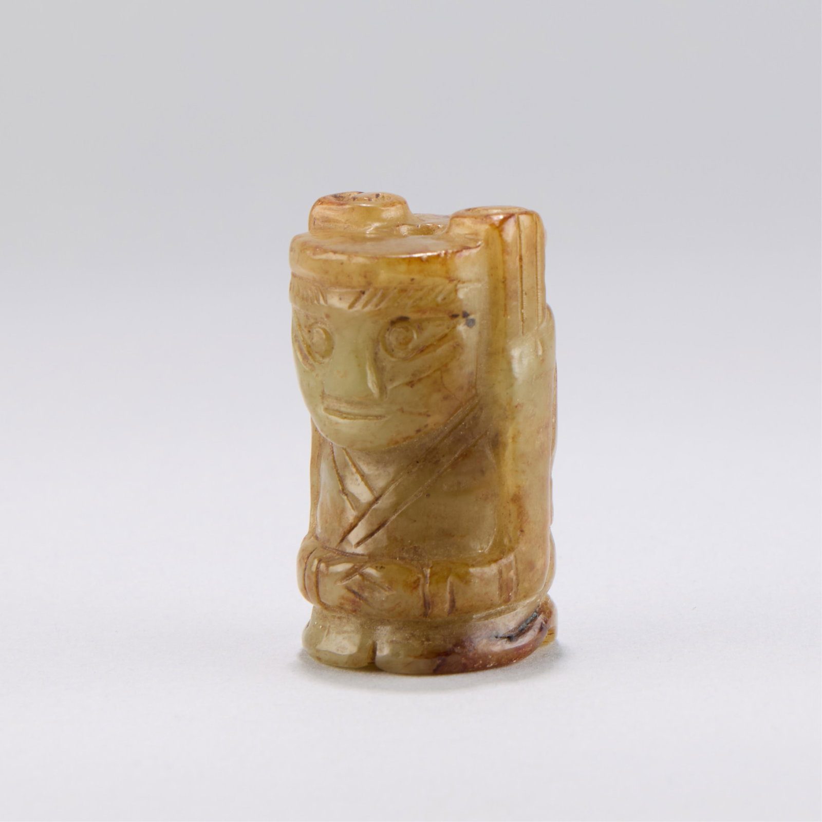 Archaistic Chinese Figural Carved Jade Bead (1 of 7)