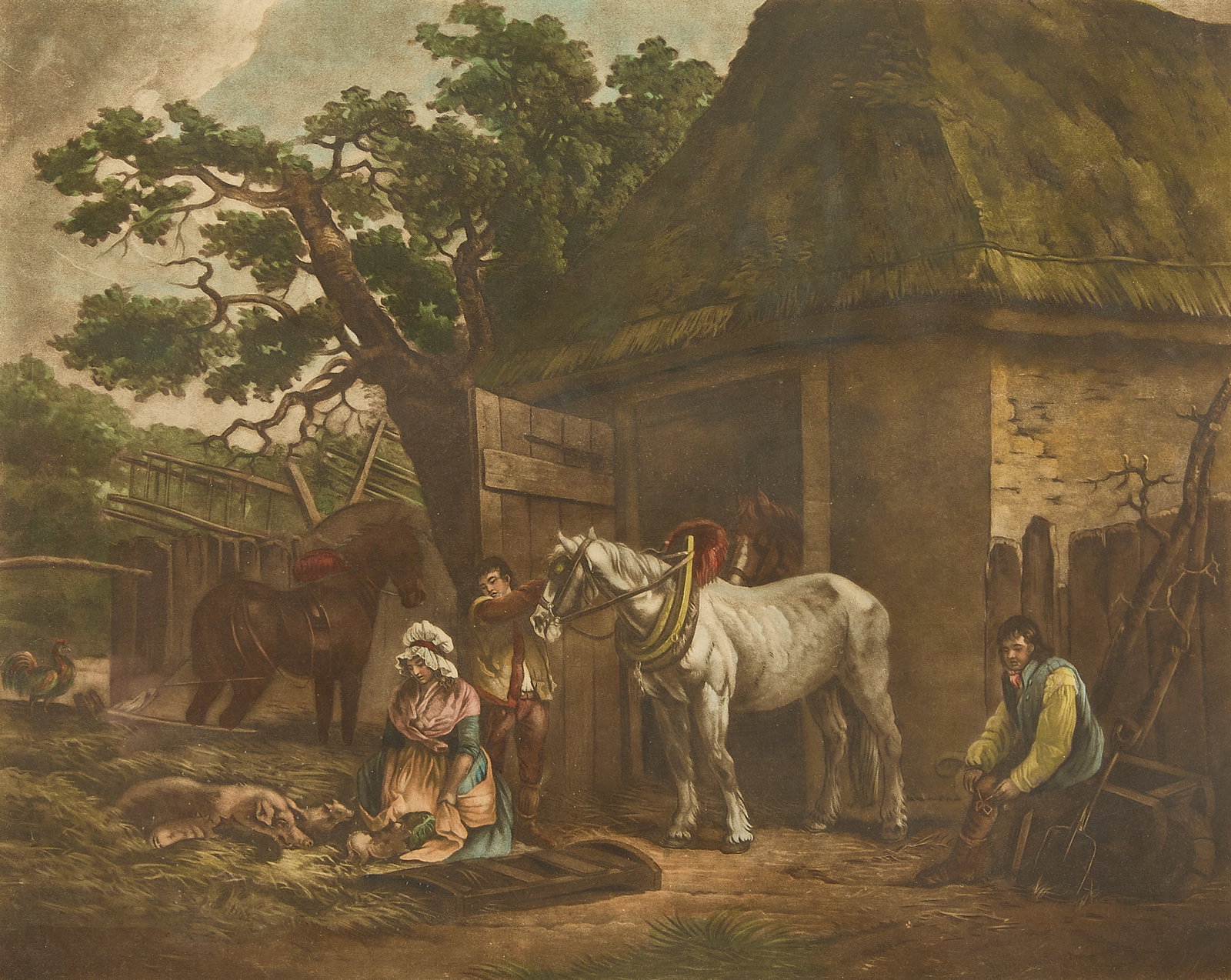 J.R. Smith Aft. Morland "Feeding the Pigs" Engraving (1 of 7)
