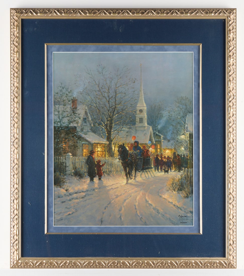 G. Harvey "Village Carolers" Lithograph (1 of 4)