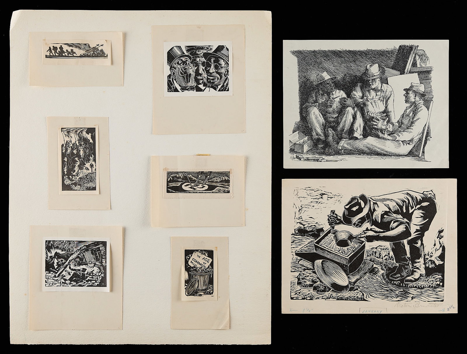 8 Victor Arnautoff Figurative Social Realism Prints (1 of 11)