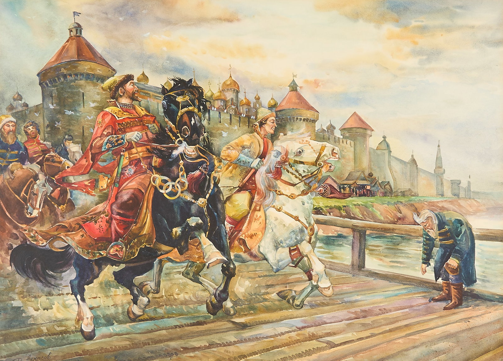 Aft. Mikhail Avilov "Youth of Tsar Ivan" Painting (1 of 5)