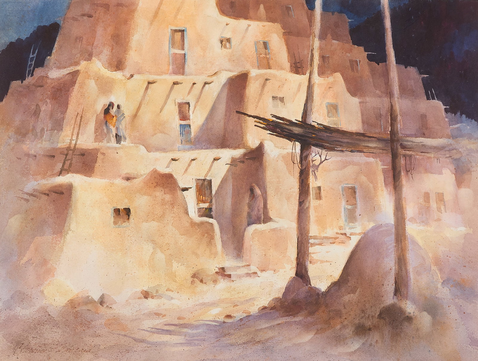 Clarence Kincaid "Pueblo Light" Painting (1 of 6)