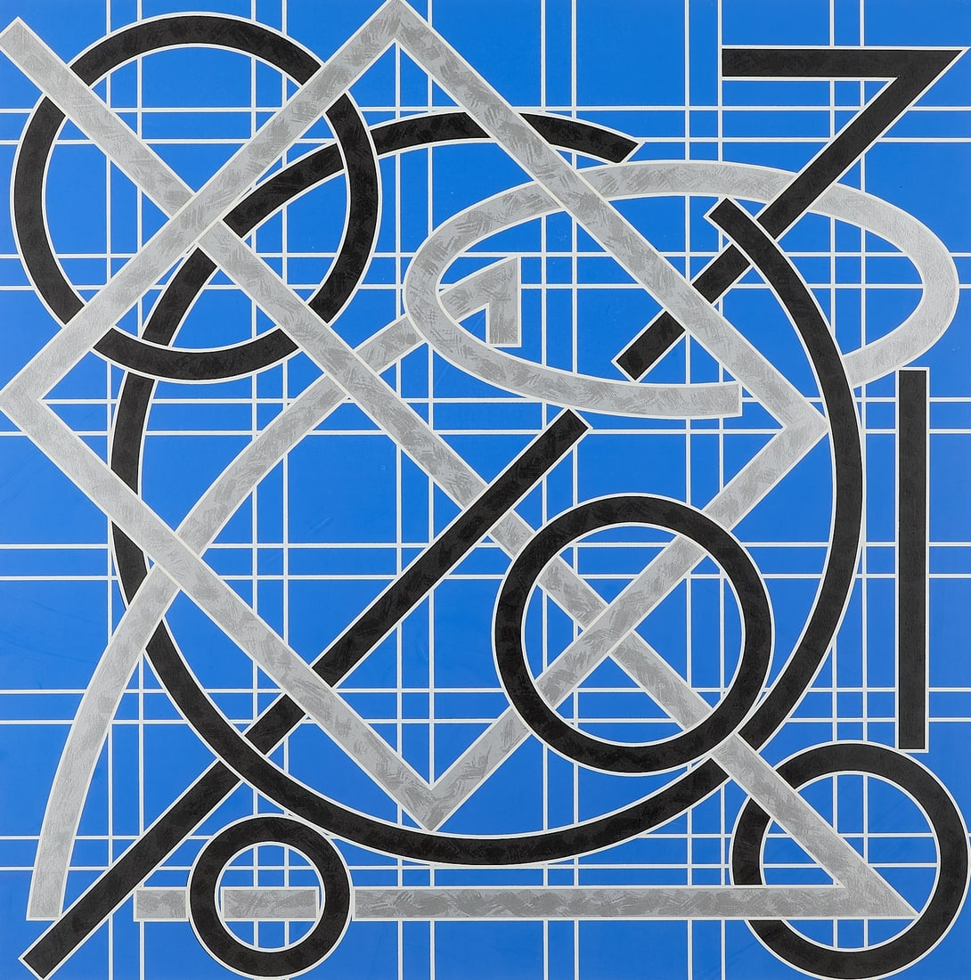 Valerie Jaudon Op-Art Serigraph Print 1986: Serigraph or silk screen print depicting a geometric or op-art compostition, 1986. Pencil signed and dated along the lower right. Editioned 20/72 along the lower left. Sight; height: 35 in x width: 34