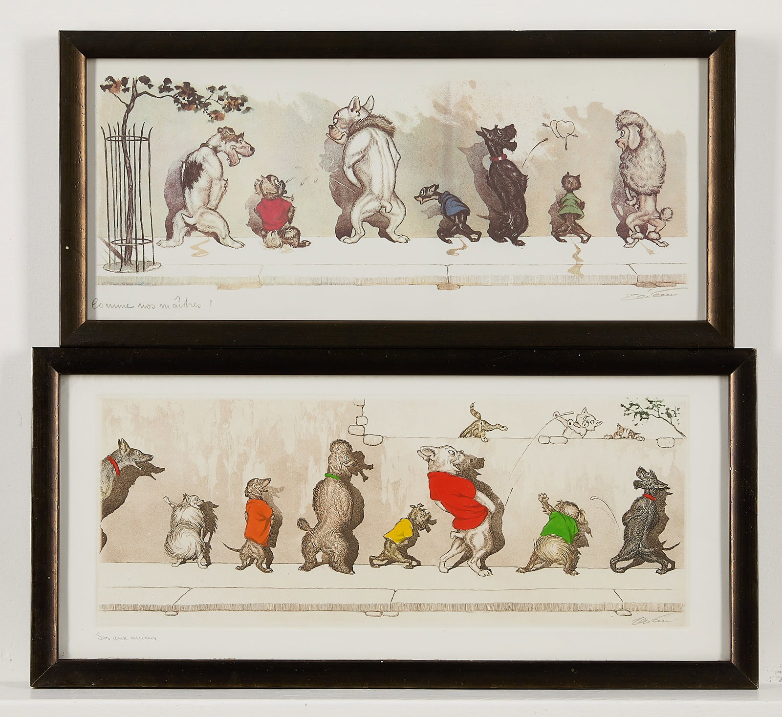 Pair Boris O'Klein "Dirty Dogs of Paris" Prints (1 of 8)