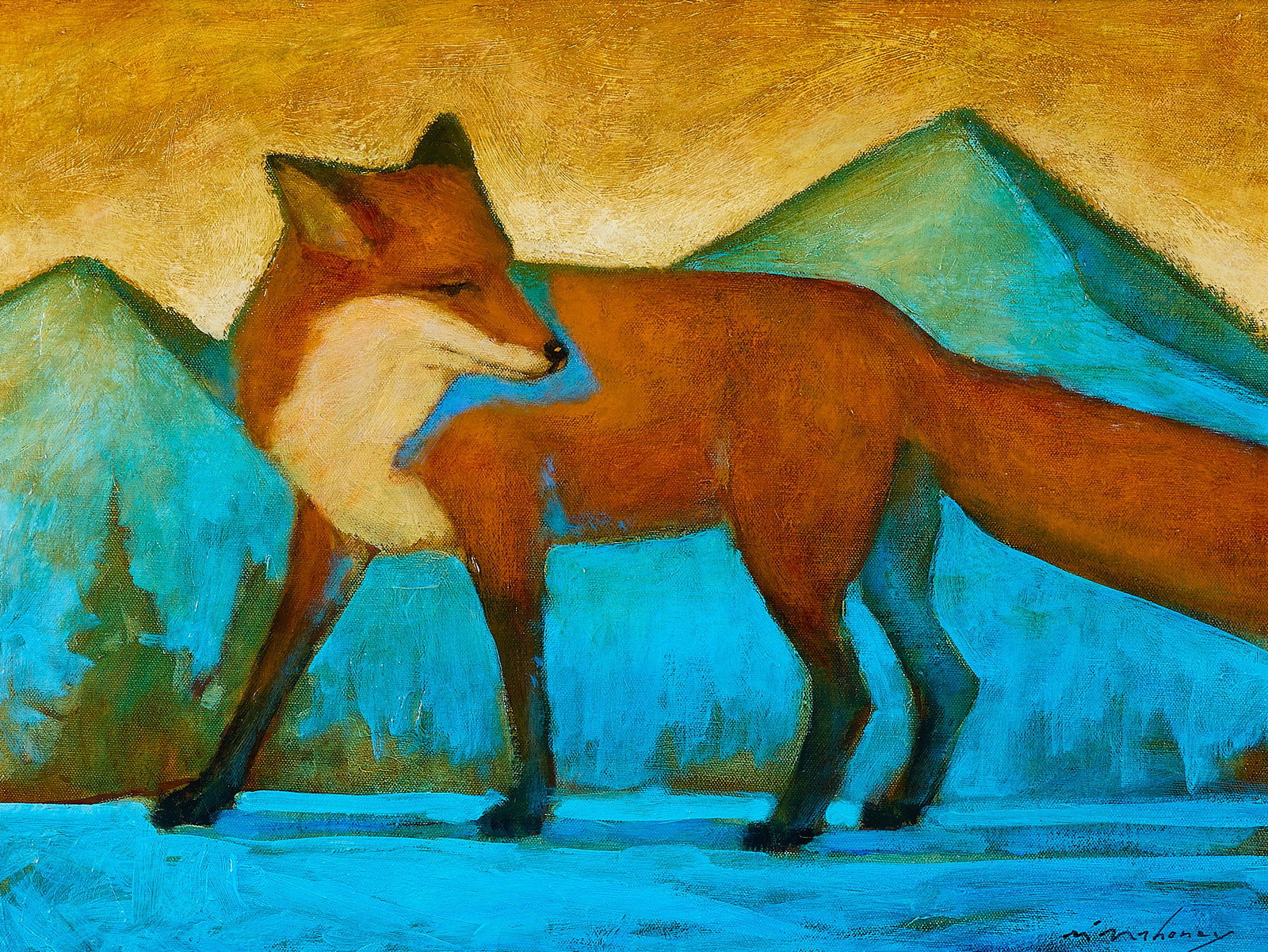 Michael Mahoney "Red Fox" Painting (1 of 5)