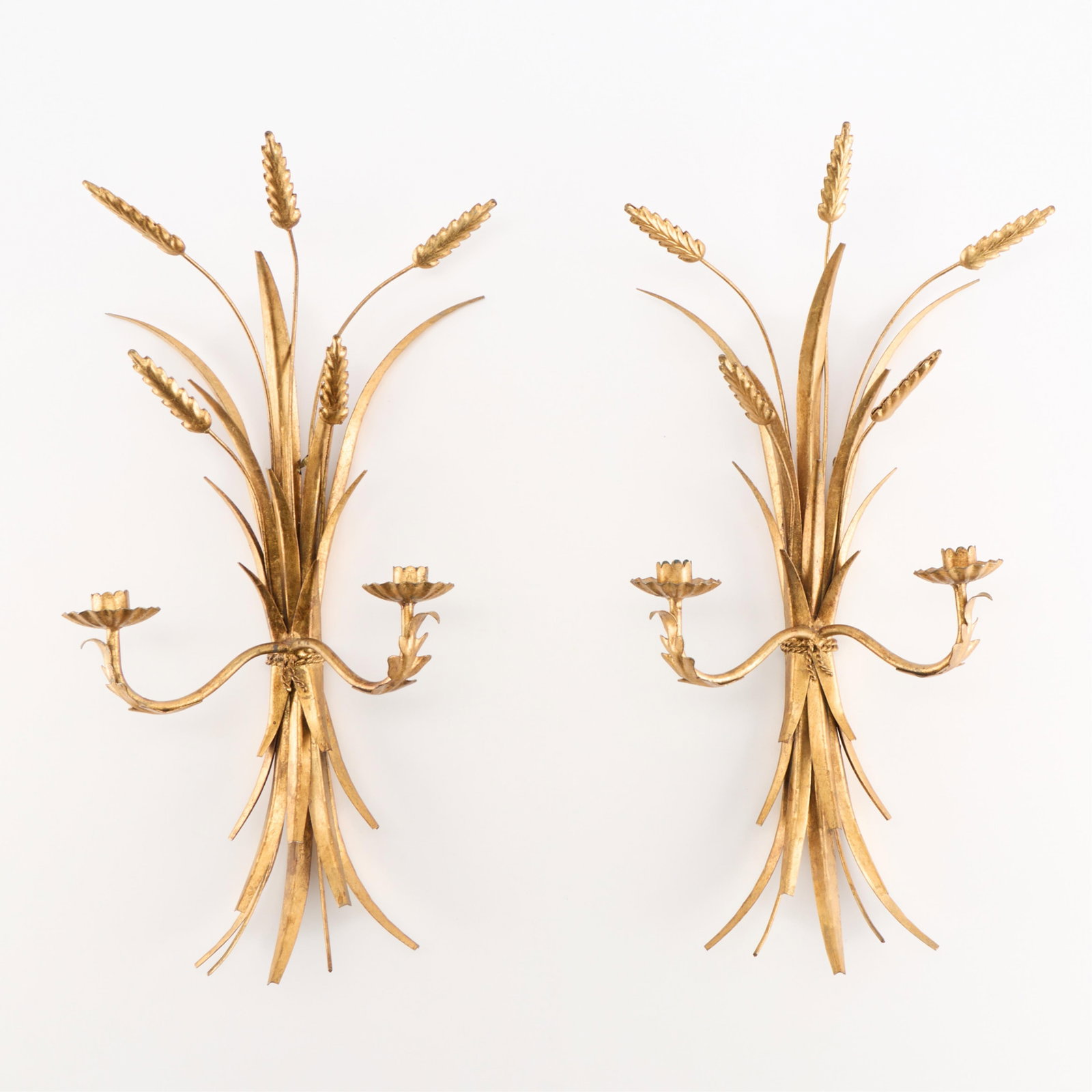 Pair Italian MCM Wheat Sheath Wall Sconces (1 of 3)