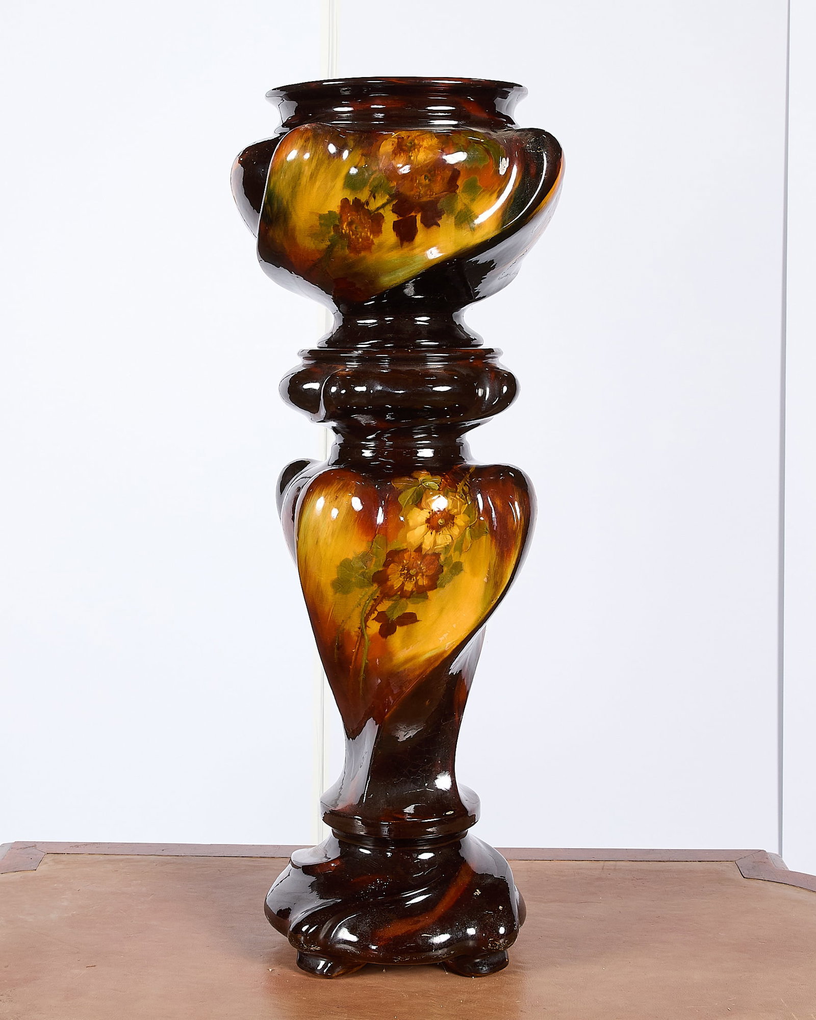 Antique Ceramic Weller Jardinere & Stand (1 of 4)
