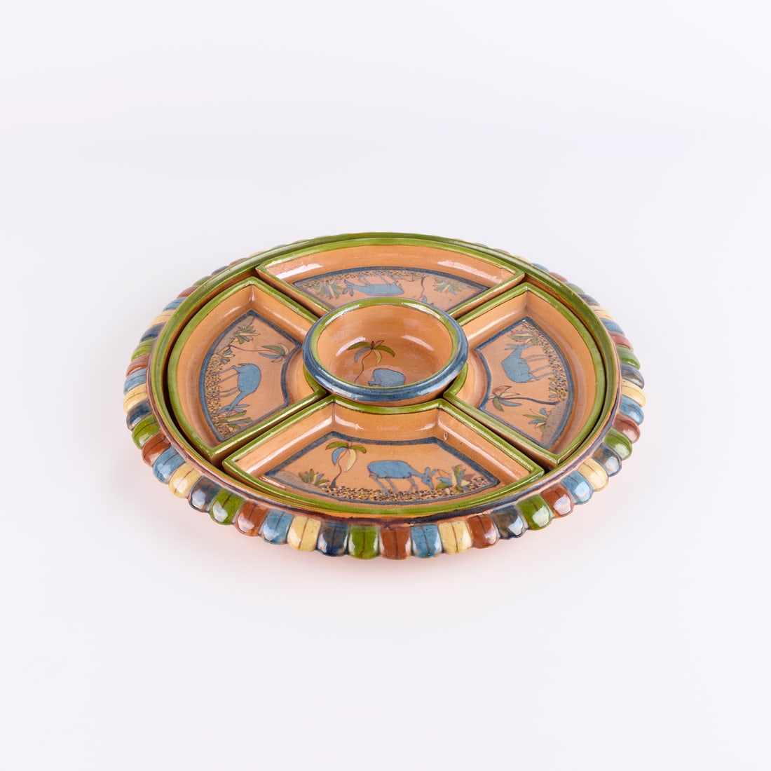 J. Arias Mexican Tlaquepaque Pottery Lazy Susan (1 of 7)
