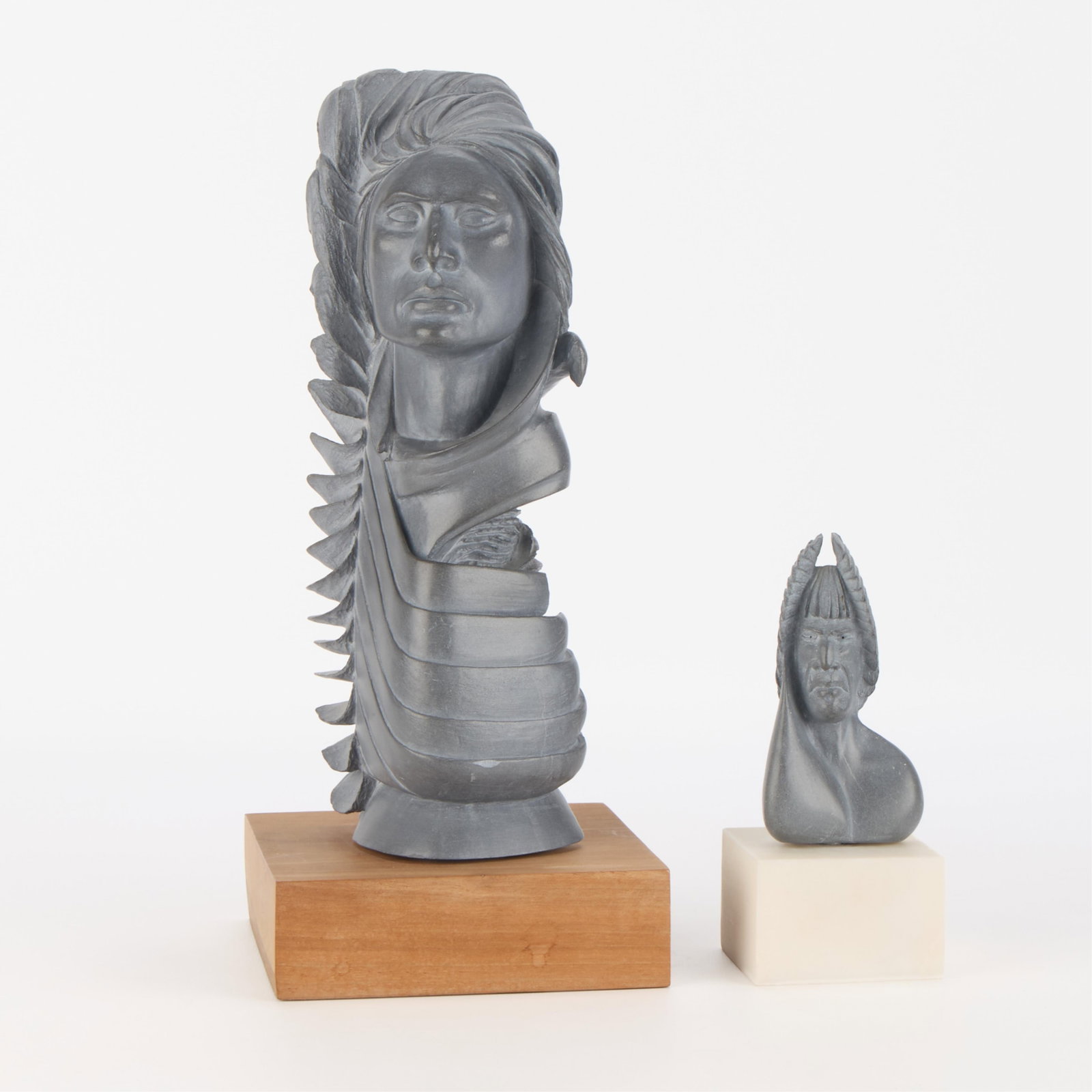 2 Native American Stone Sculptures - Signed Mao (1 of 8)