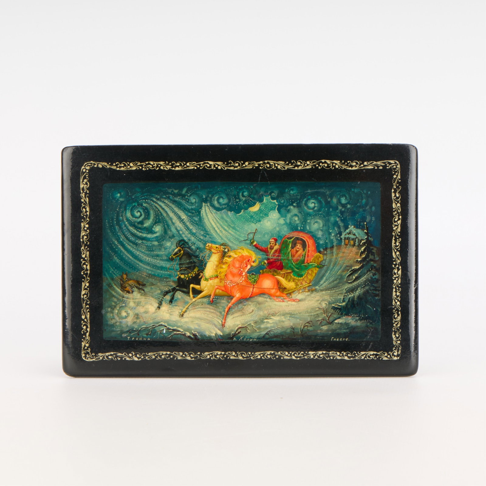 Russian Hand-Painted Lacquer Box - 2