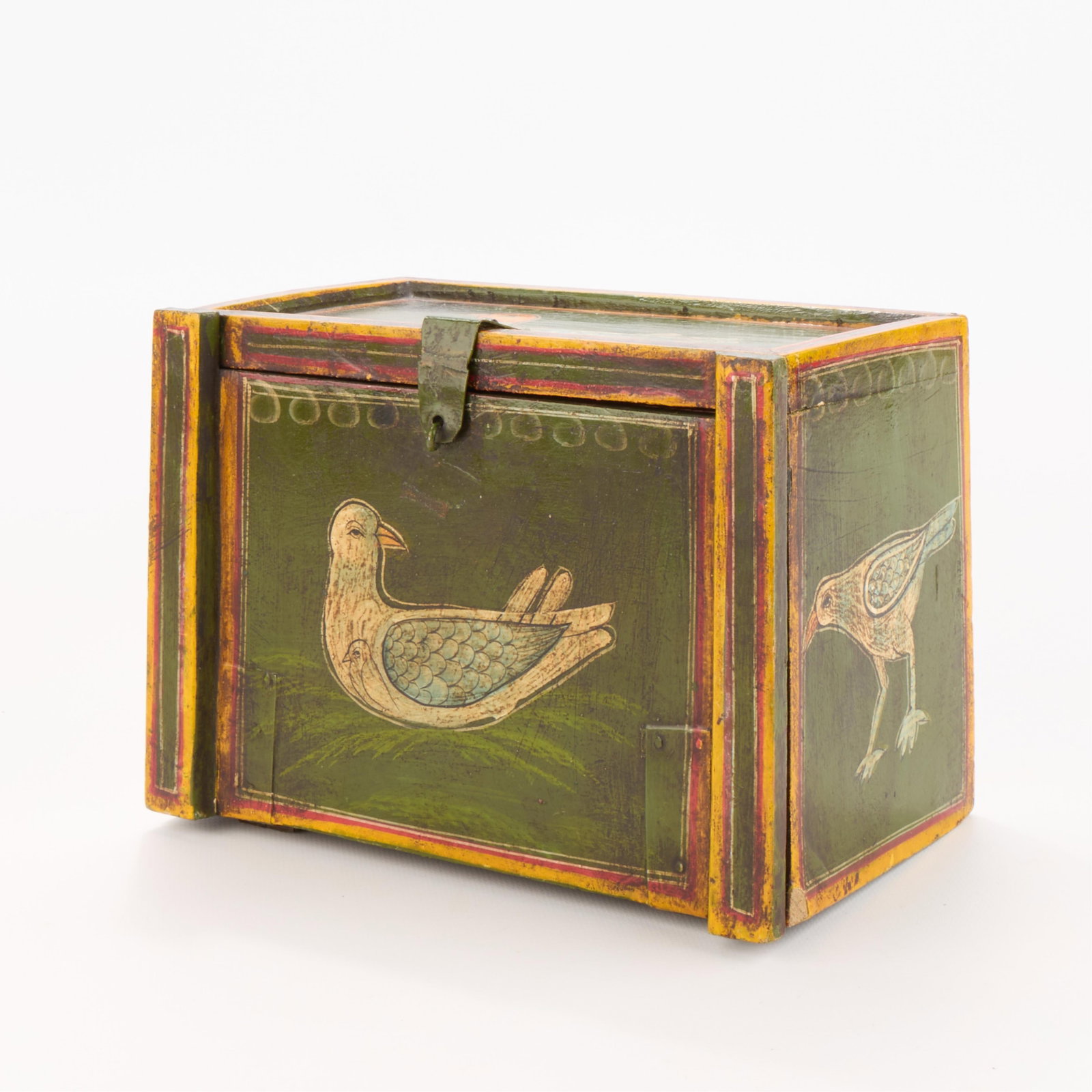 Decorative Wood Trinket Jewelry Box w/ Avian Motifs (1 of 7)