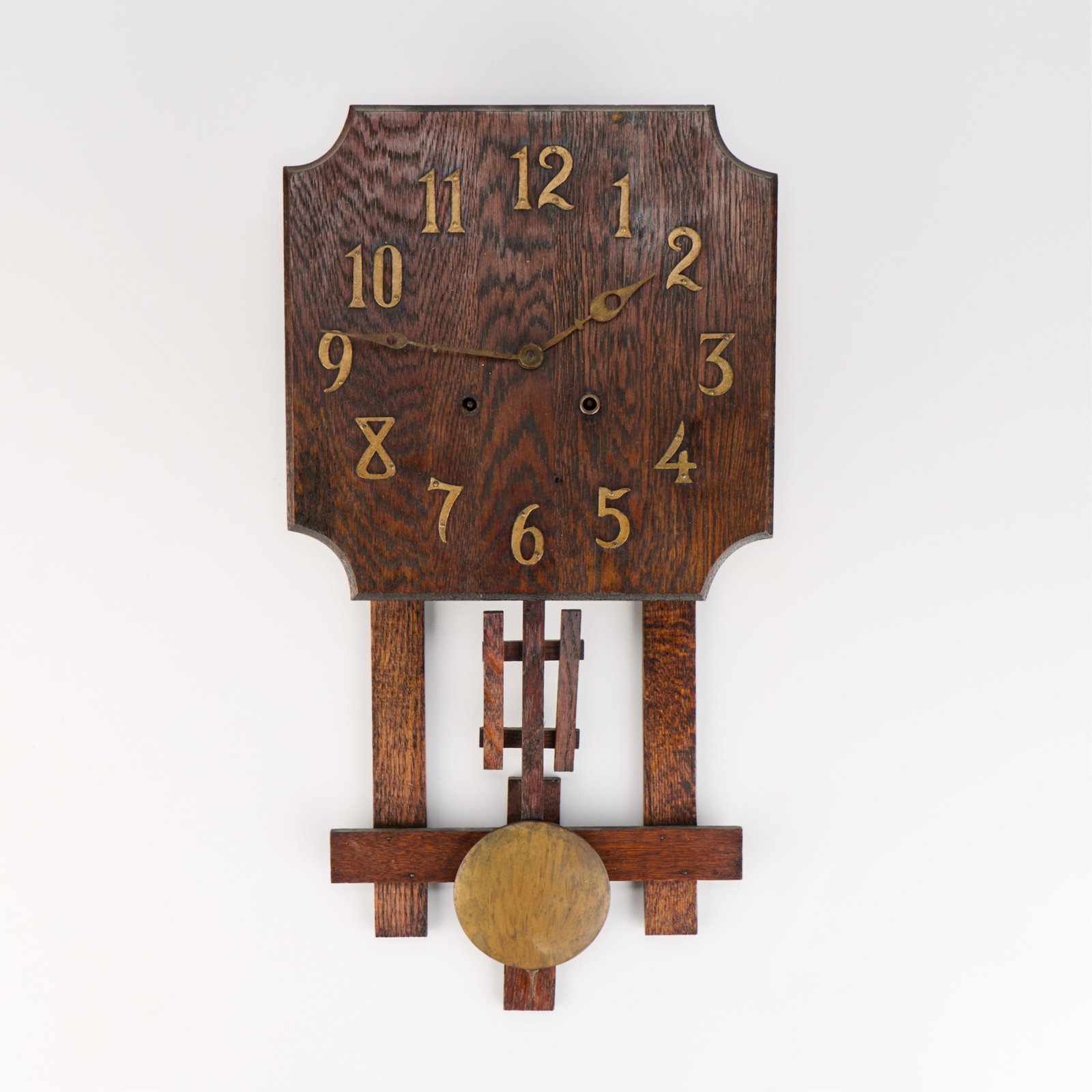 Vintage Arts & Crafts Mission Style Oak Wall Clock (1 of 5)