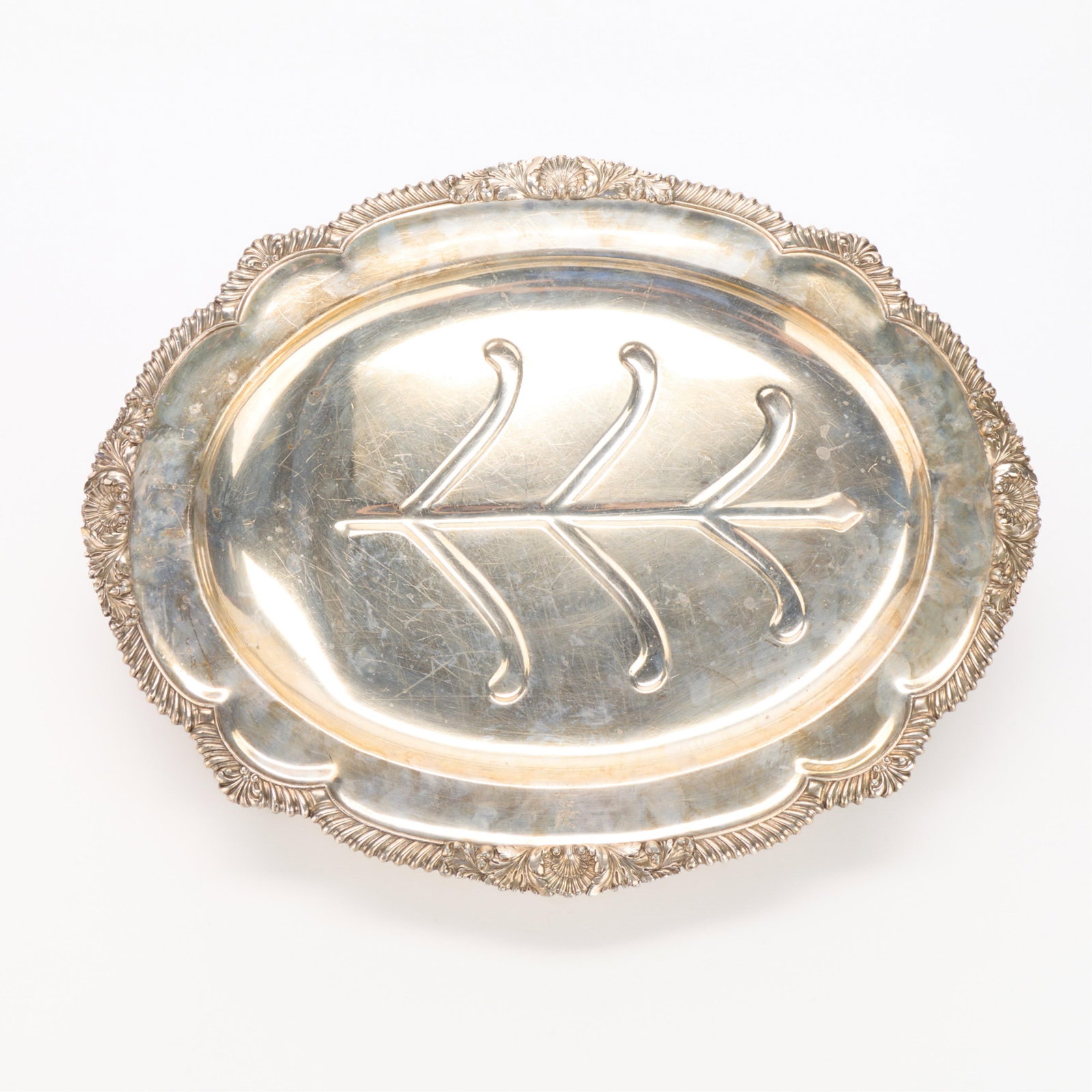 Large Silverplate Footed Serving Tray (1 of 5)