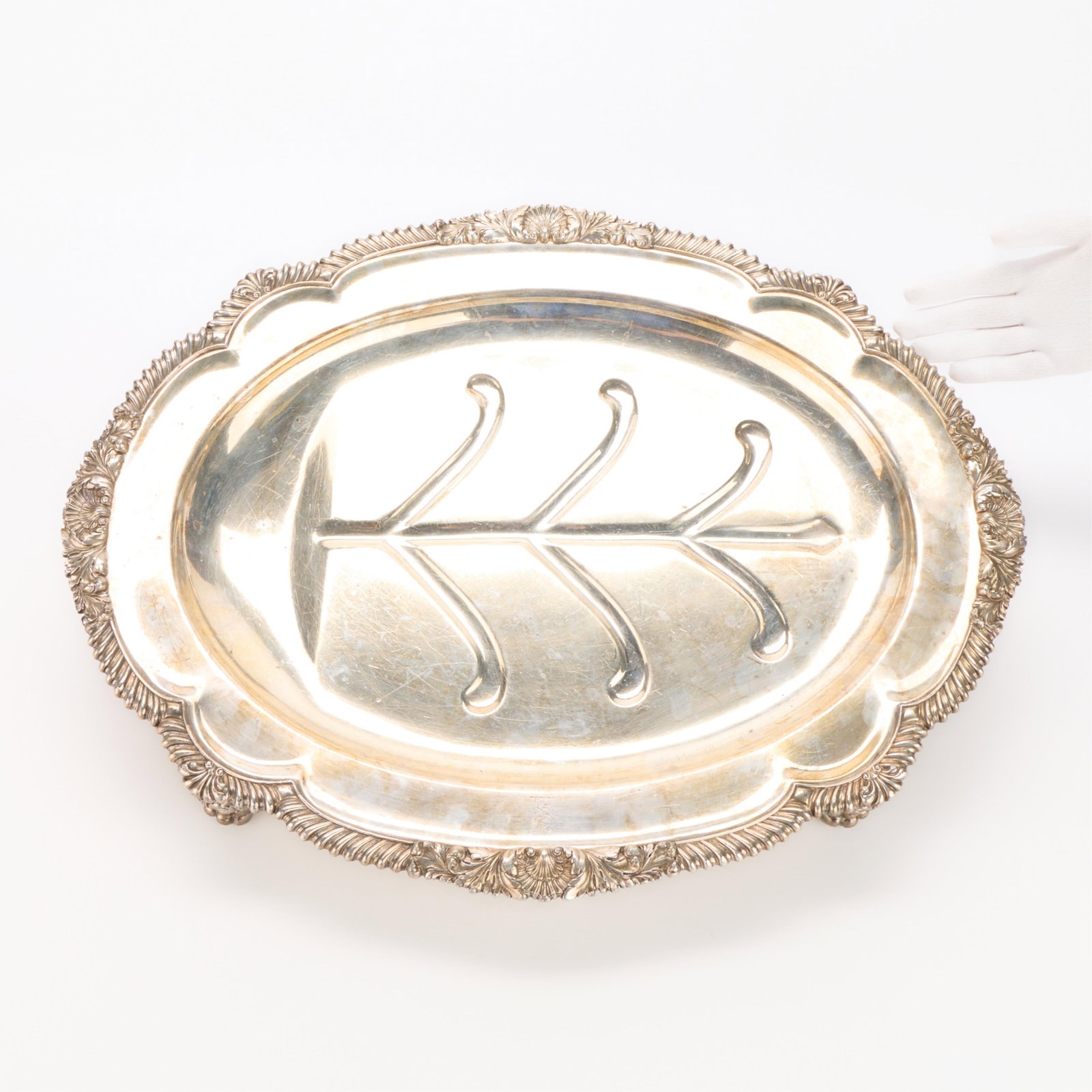 Large Silverplate Footed Serving Tray - 2