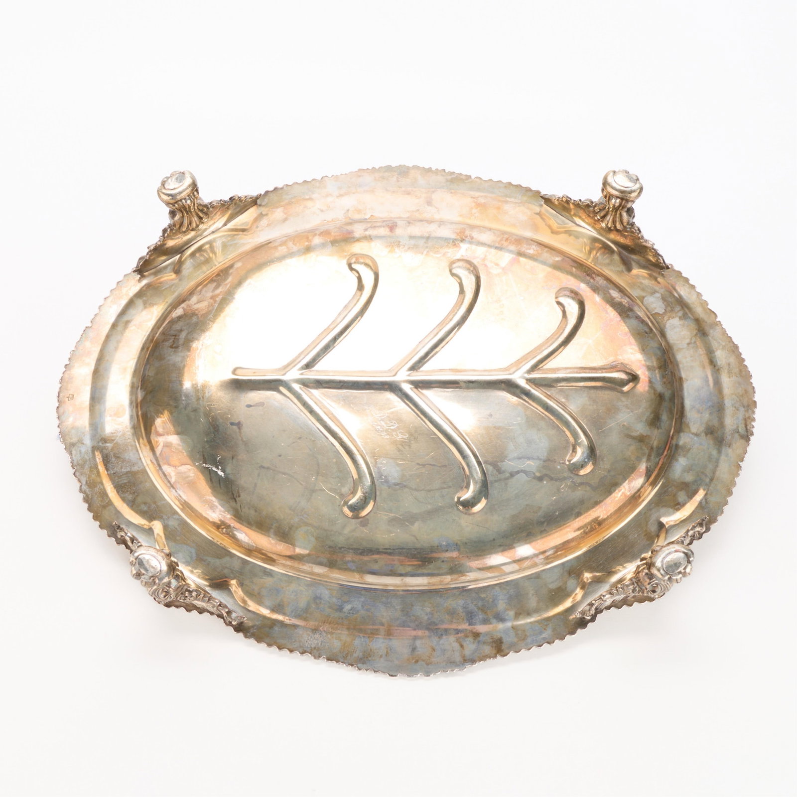 Large Silverplate Footed Serving Tray - 4
