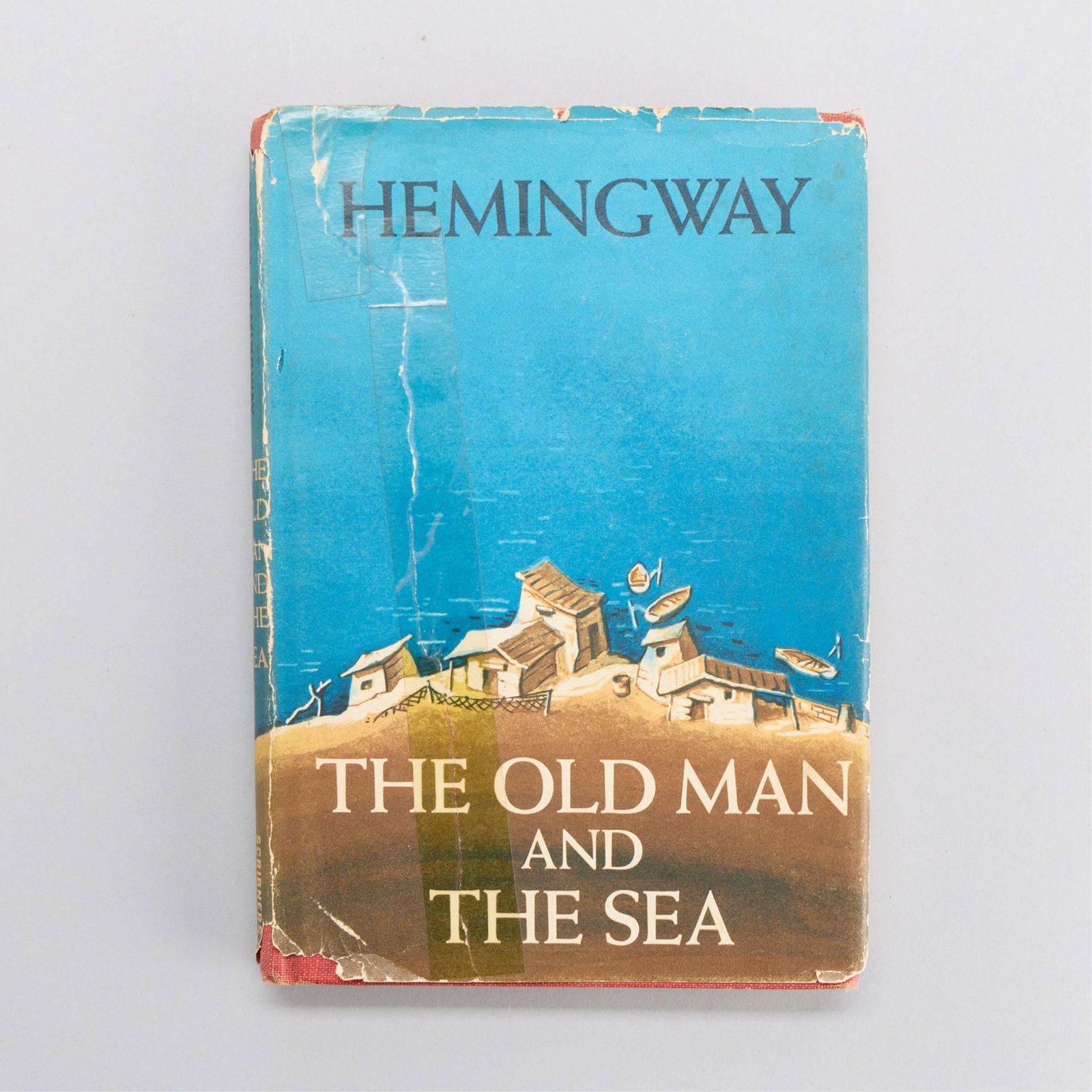 Hemingway "The Old Man & the Sea" Book Club 1952: Ernest Hemingway, "The Old Man and the Sea," Book-of-the-Month Club Selection, Charles Scribner's Sons: New York, 1952. Height: 8 1/4 in x width: 6 in x depth: 1 in.