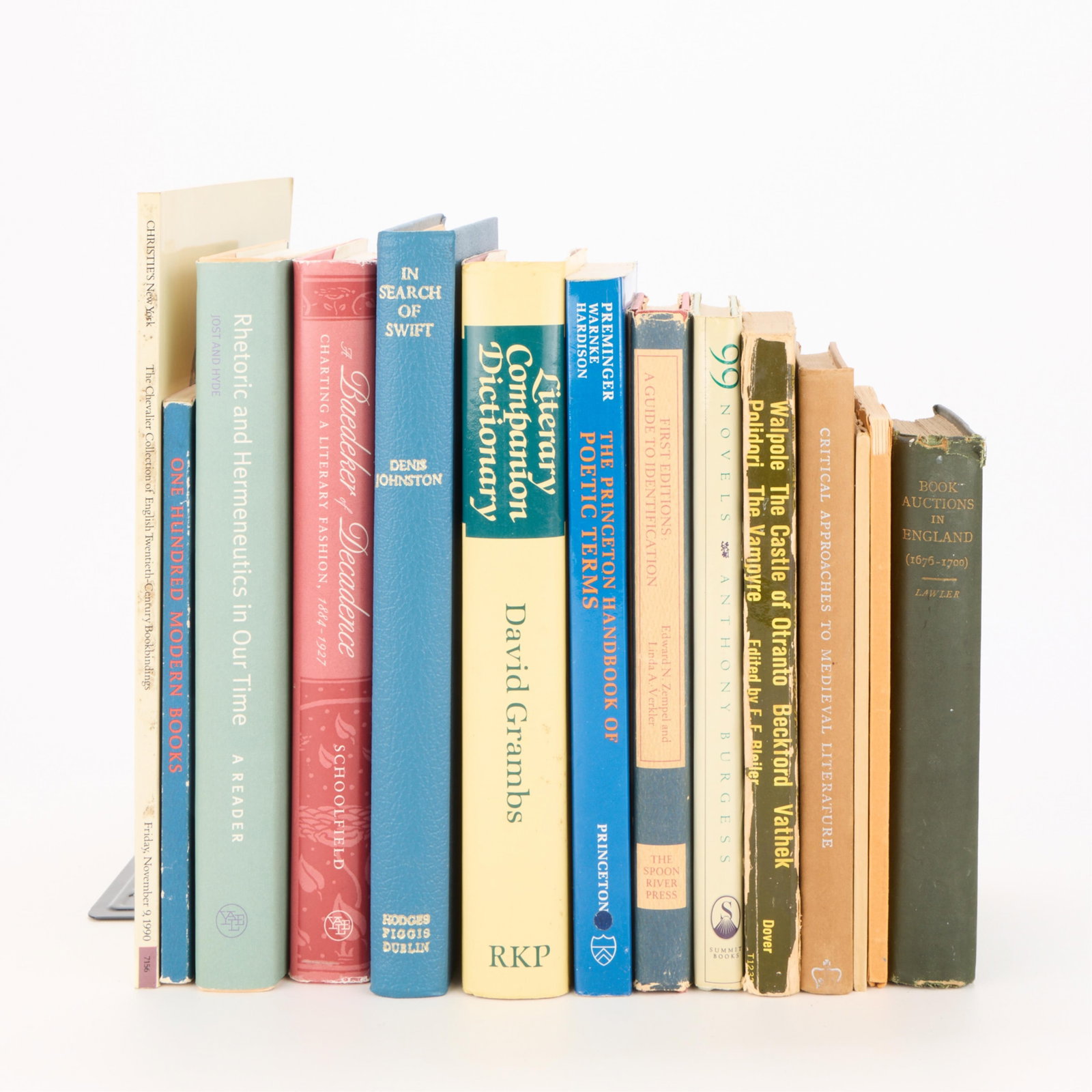 14 Literary Scholarship & Bibliophilia Books: Including: Horace Walpole, William Beckford, and John Polidori, “Three Gothic Novels: The Castle of Otranto, Vathek, The Vampyre,” Anthony Burgess, “99 Novels: The Best in English since 1939