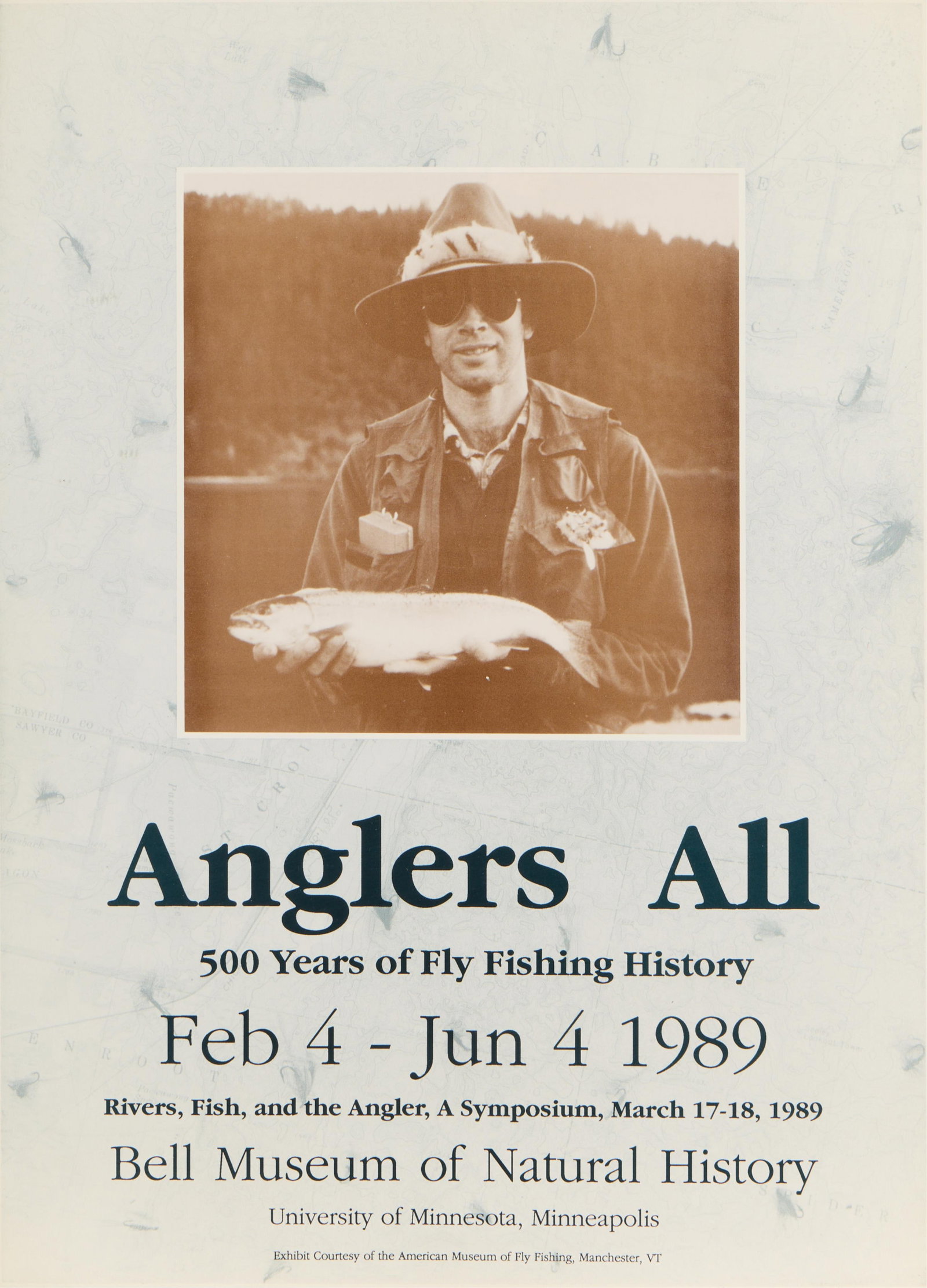 Bell Museum "Anglers All" Exhibition Poster 1989 (1 of 3)