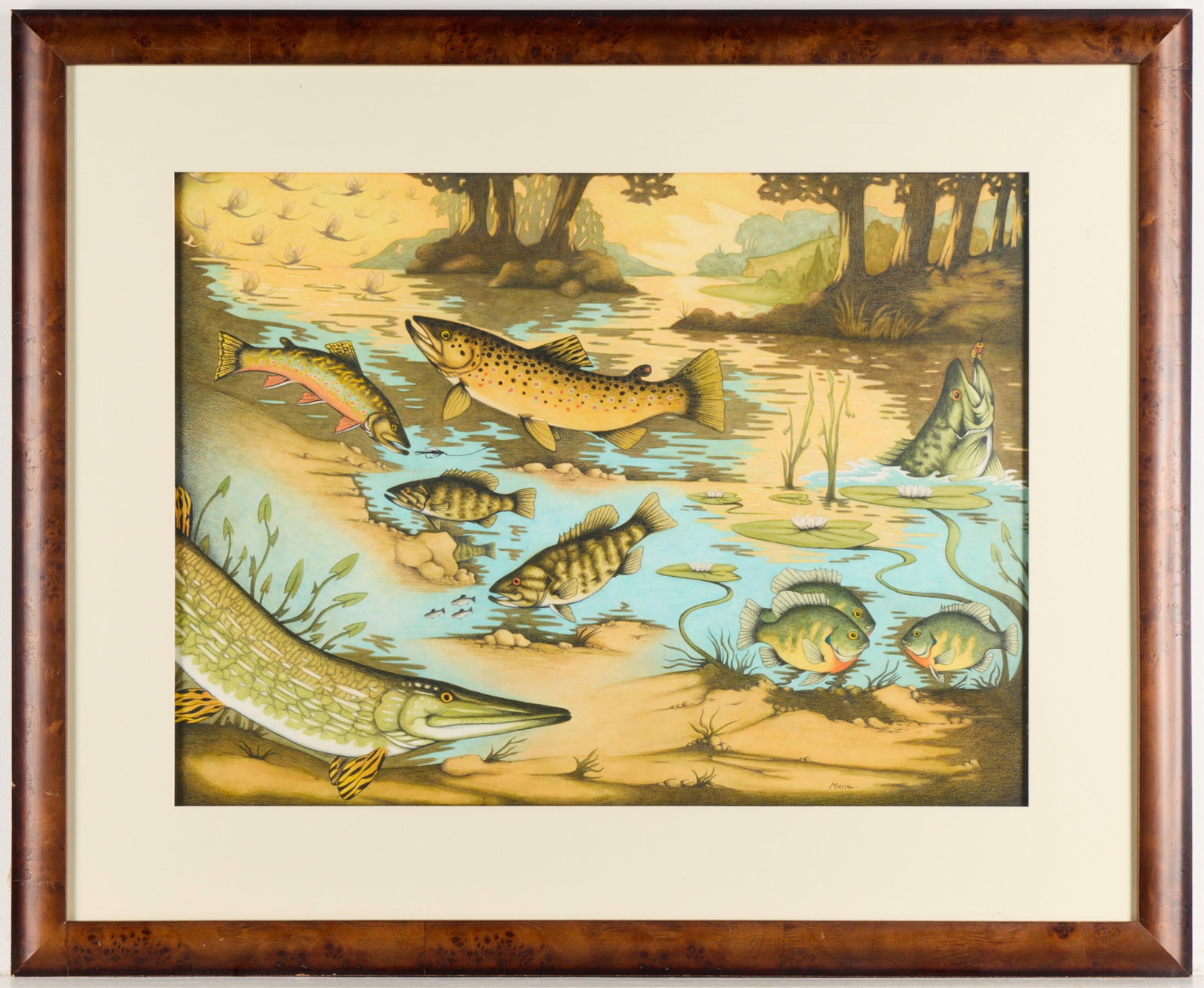Signed Mosse "Fresh Water Fish" Print - 3