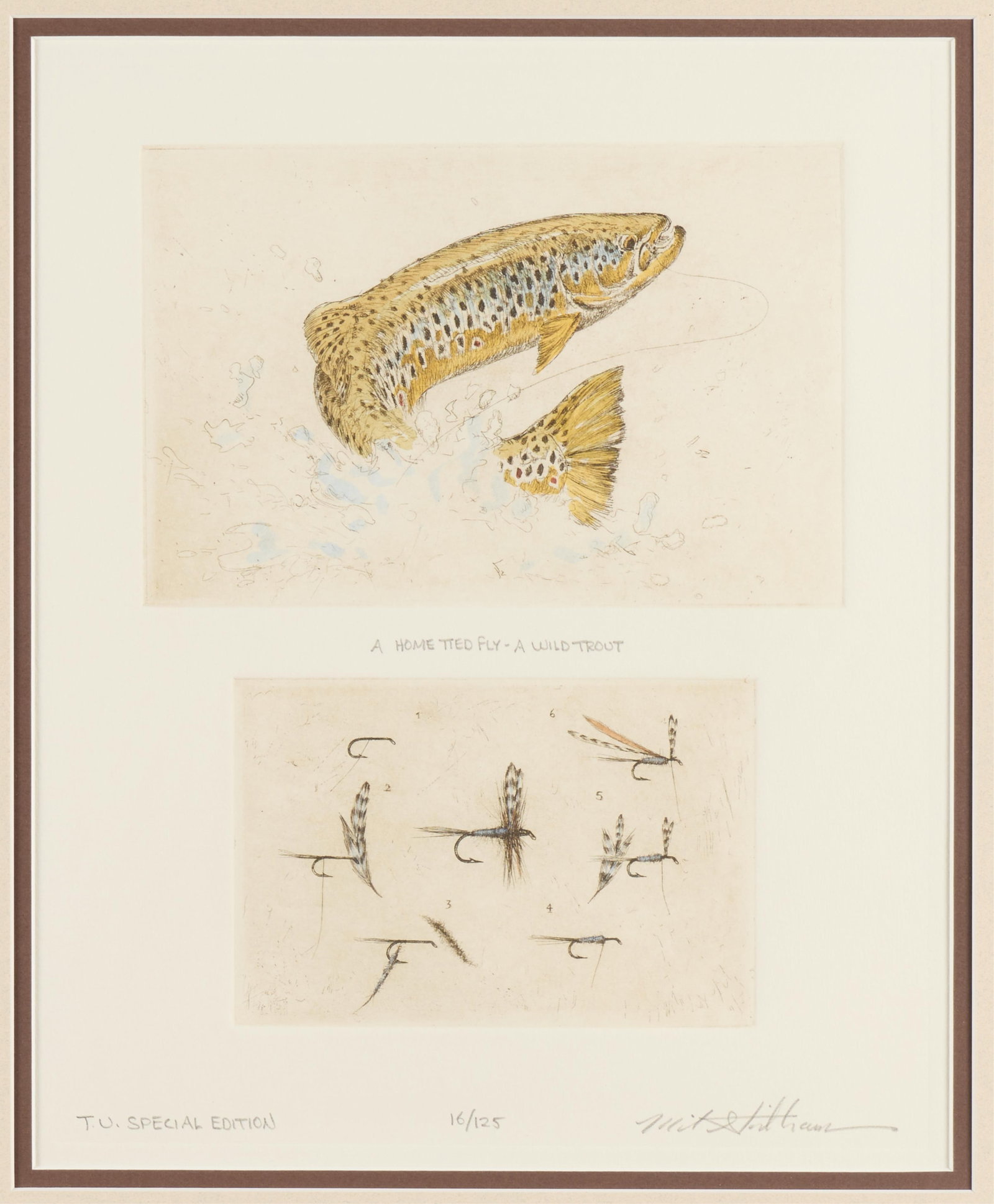 Mike Stidham "Home Tied Fly - Wild Trout" Etching (1 of 6)