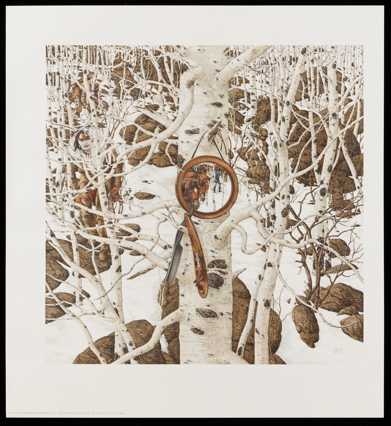 Bev Doolittle "Two More Indian Horses" Triptych - 2
