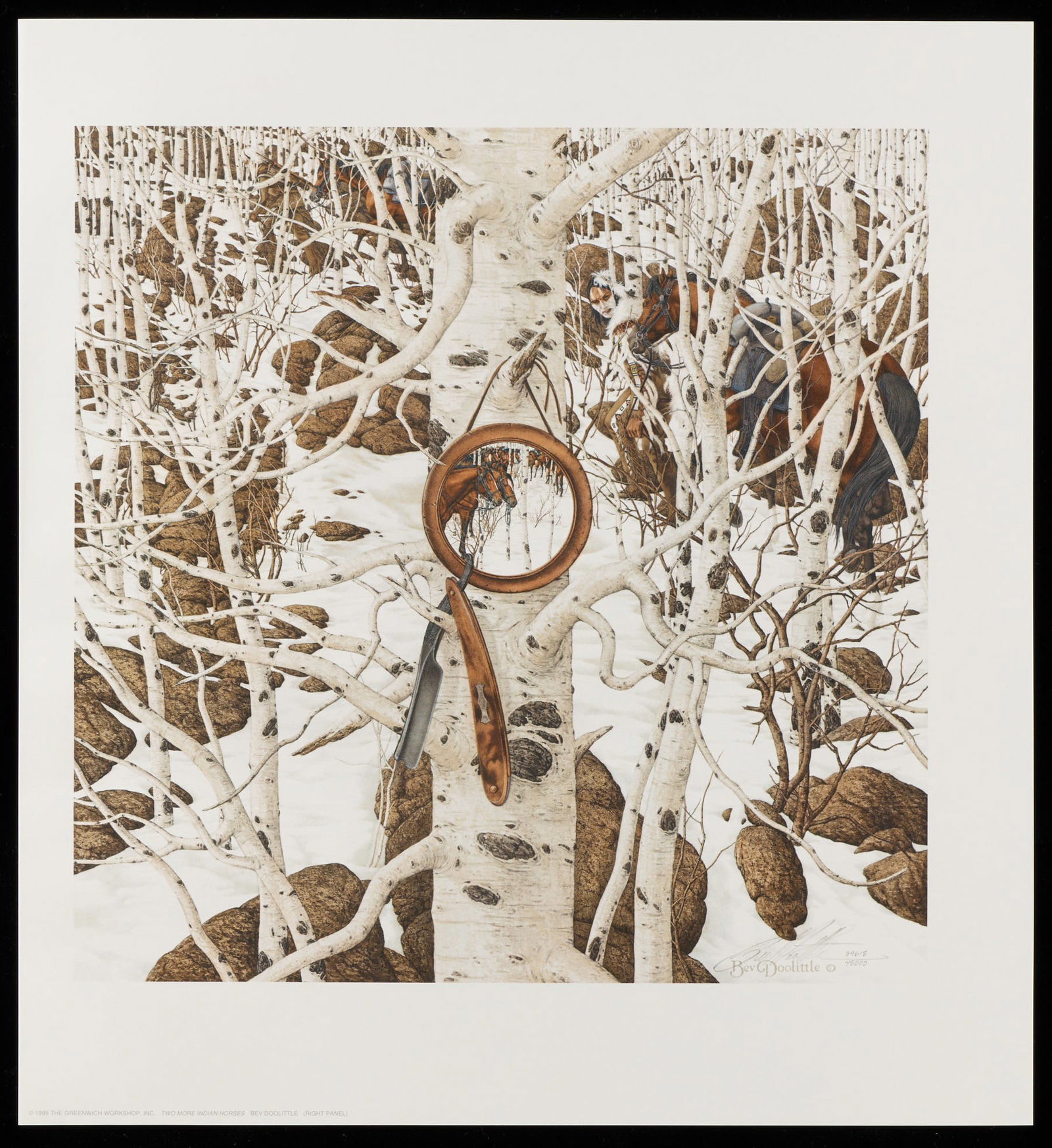 Bev Doolittle "Two More Indian Horses" Triptych - 4