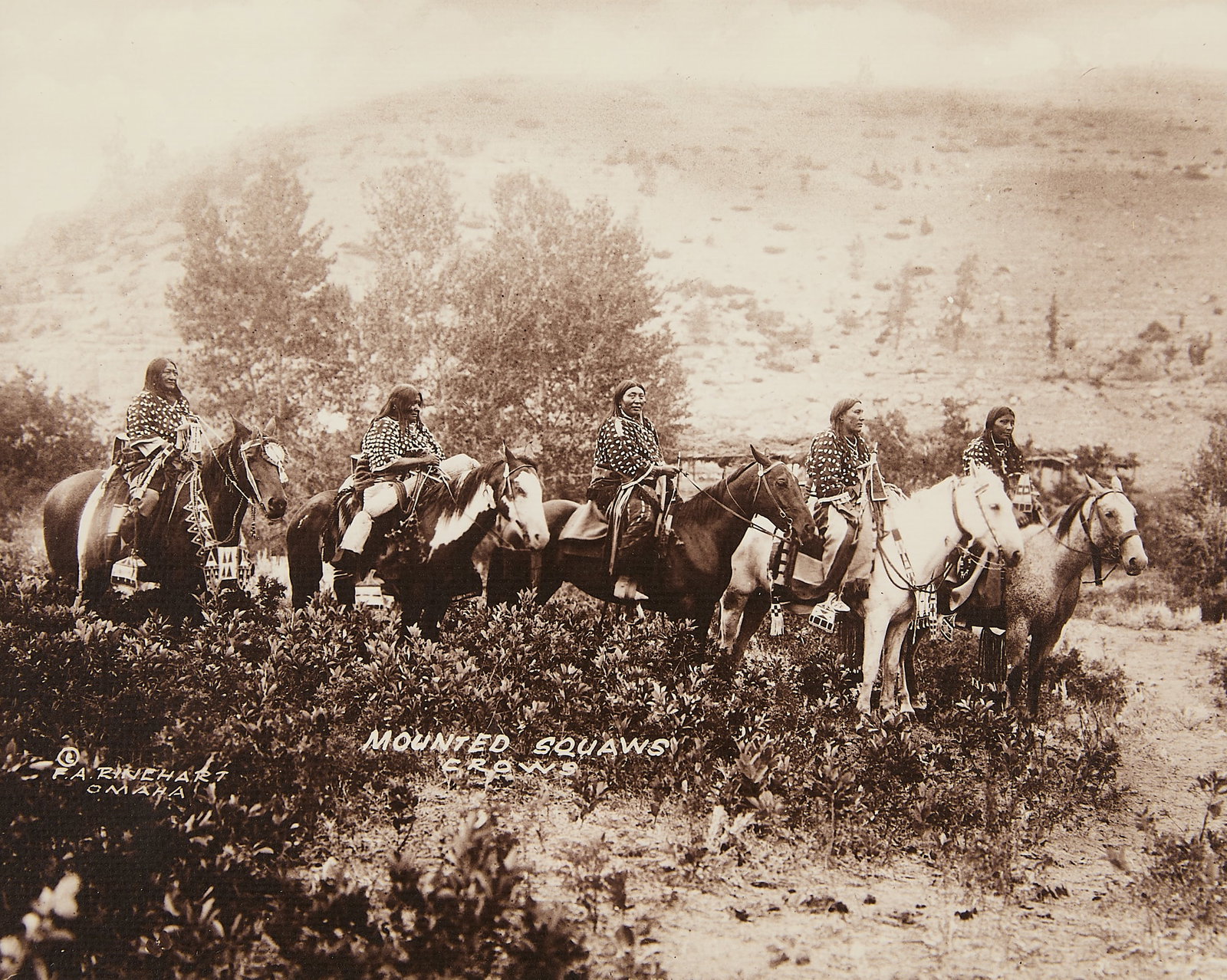 F.A. Rinehart "Mounted Squaws - Crows" GSP Photograph (1 of 4)