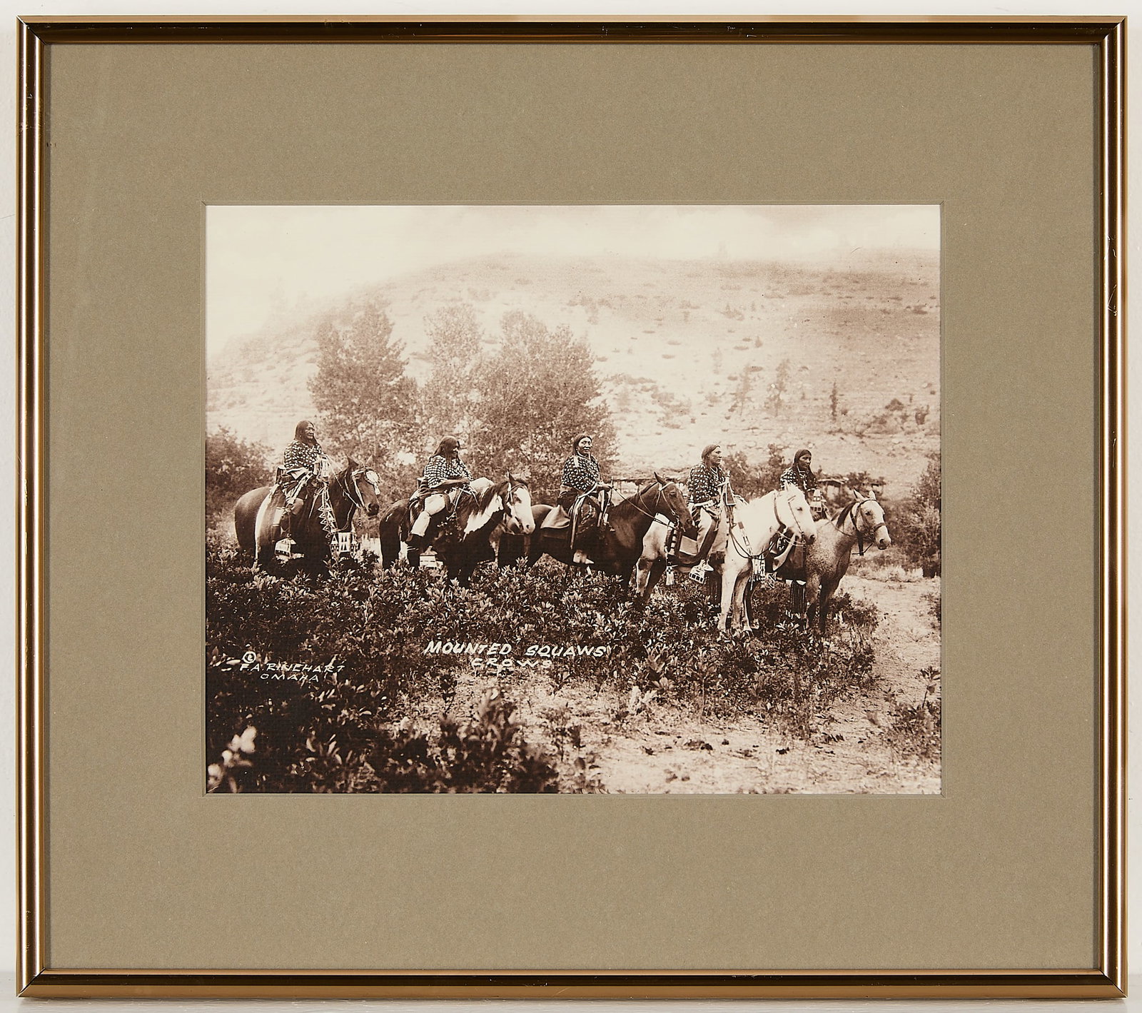 F.A. Rinehart "Mounted Squaws - Crows" GSP Photograph - 2